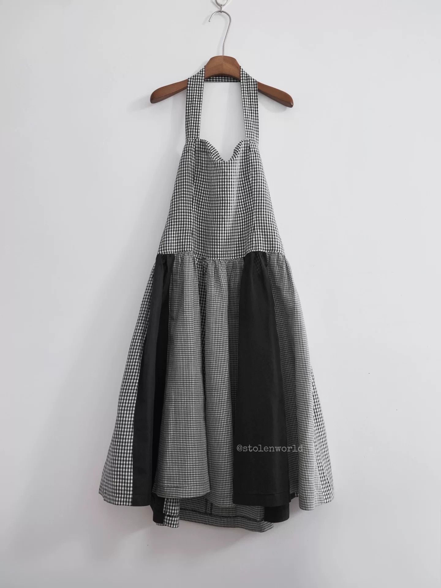 Comme des Garcons black and white check halter dress Size M / US 6-8 / IT 42-44 - 2 Thumbnail