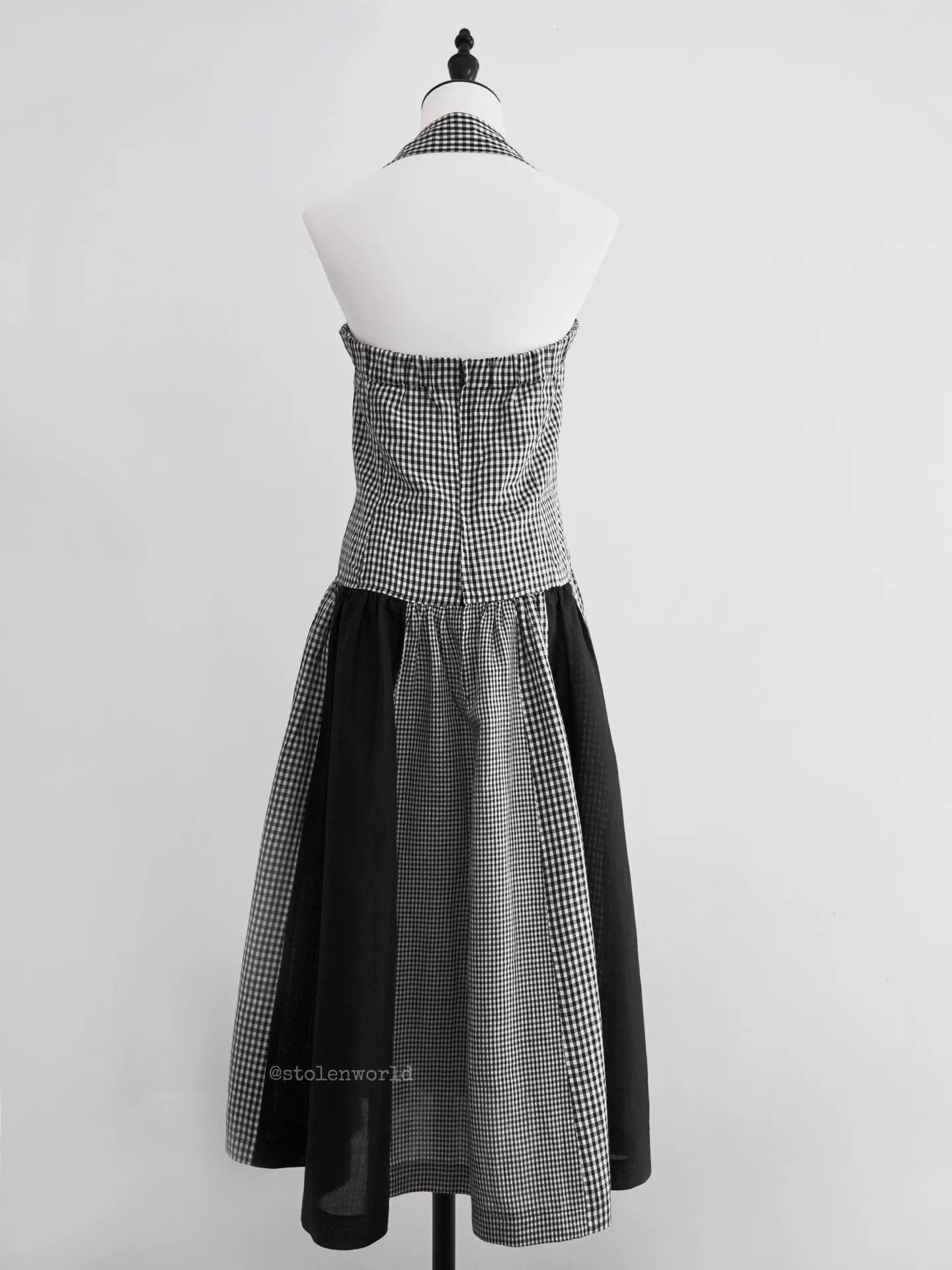Comme des Garcons black and white check halter dress Size M / US 6-8 / IT 42-44 - 6 Thumbnail