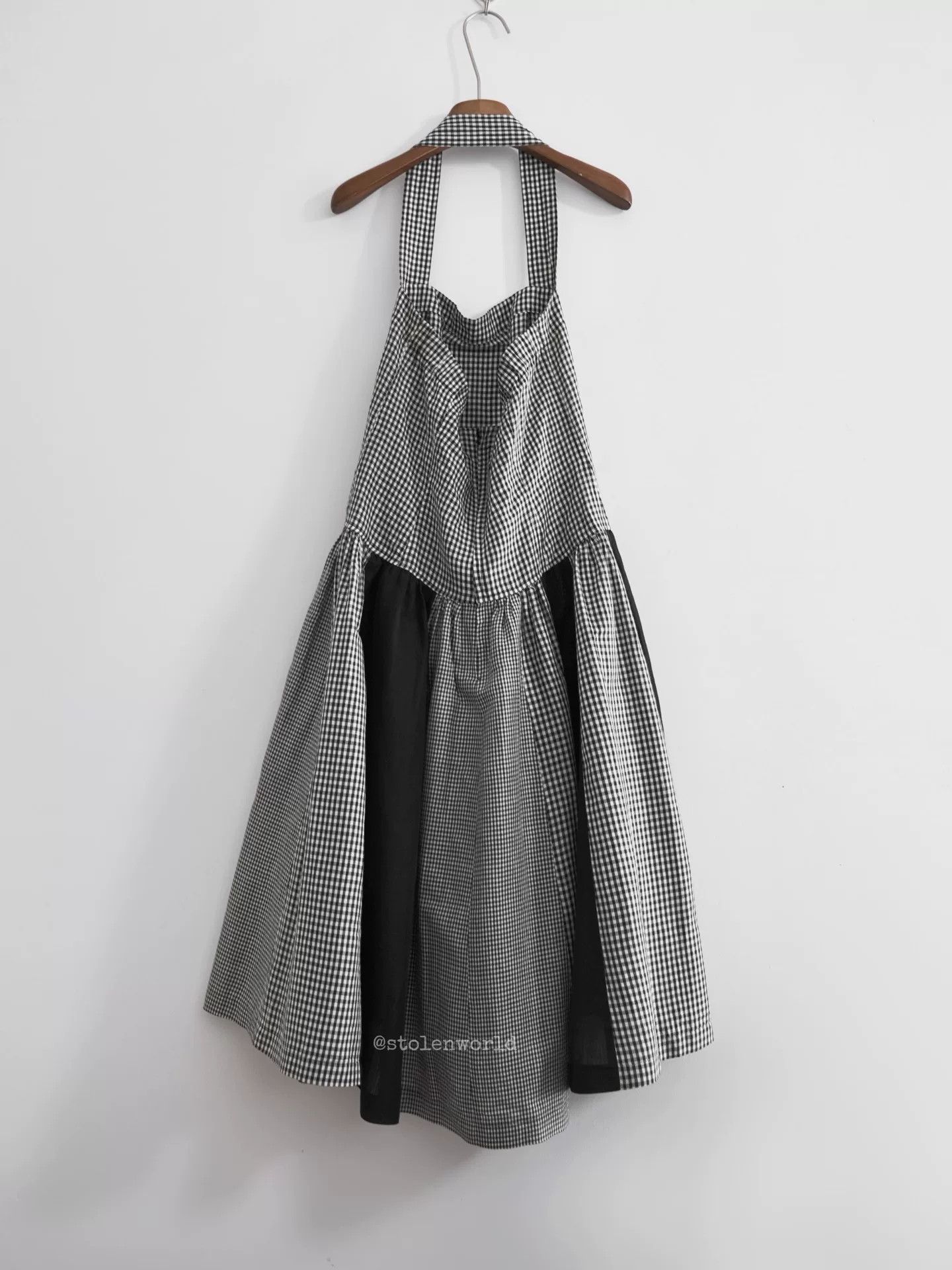 Comme des Garcons black and white check halter dress Size M / US 6-8 / IT 42-44 - 3 Thumbnail