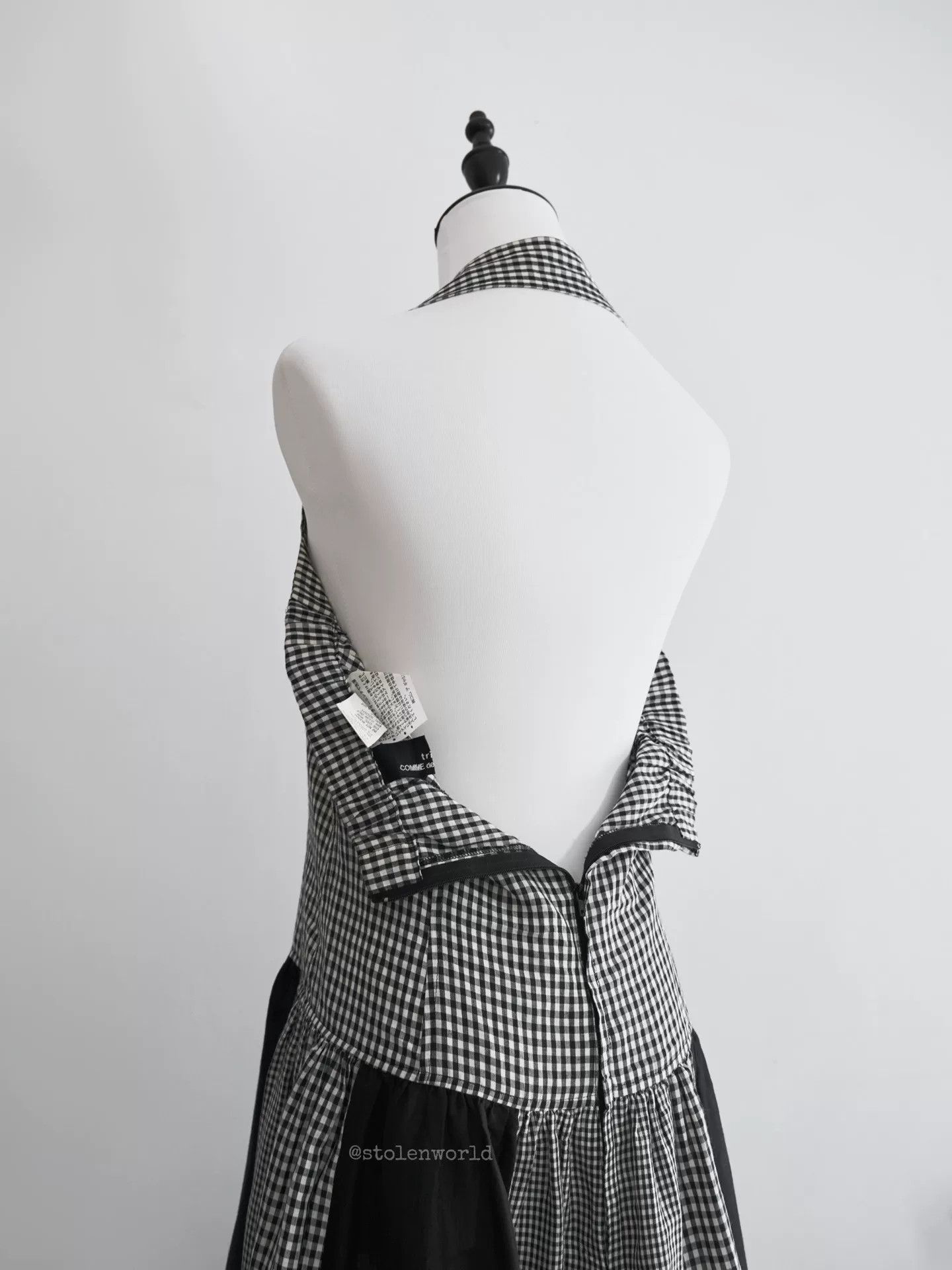 Comme des Garcons black and white check halter dress Size M / US 6-8 / IT 42-44 - 7 Thumbnail