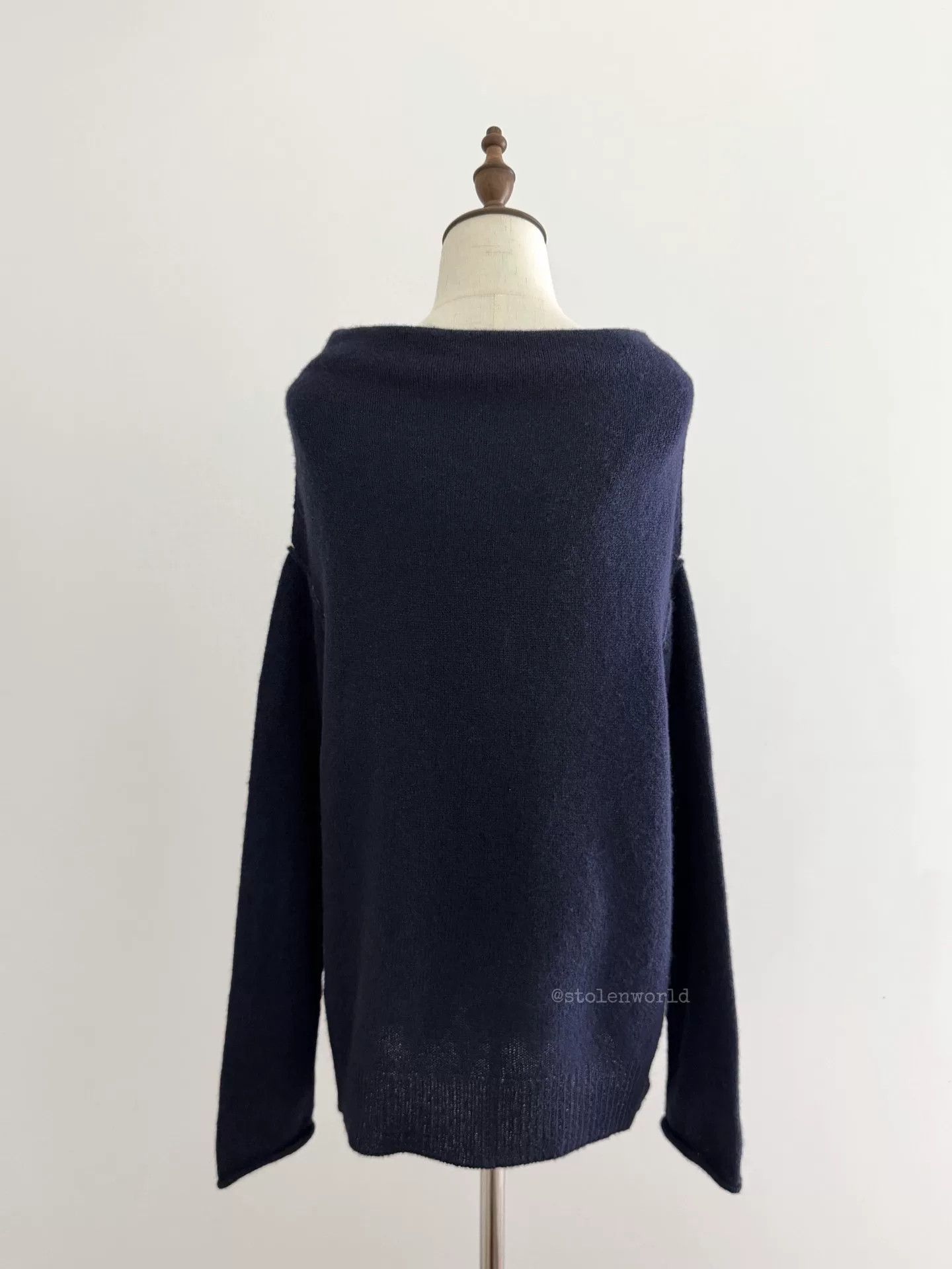 Y's navy wool knit top with fringe detail Size S / US 4 / IT 40 - 7 Thumbnail