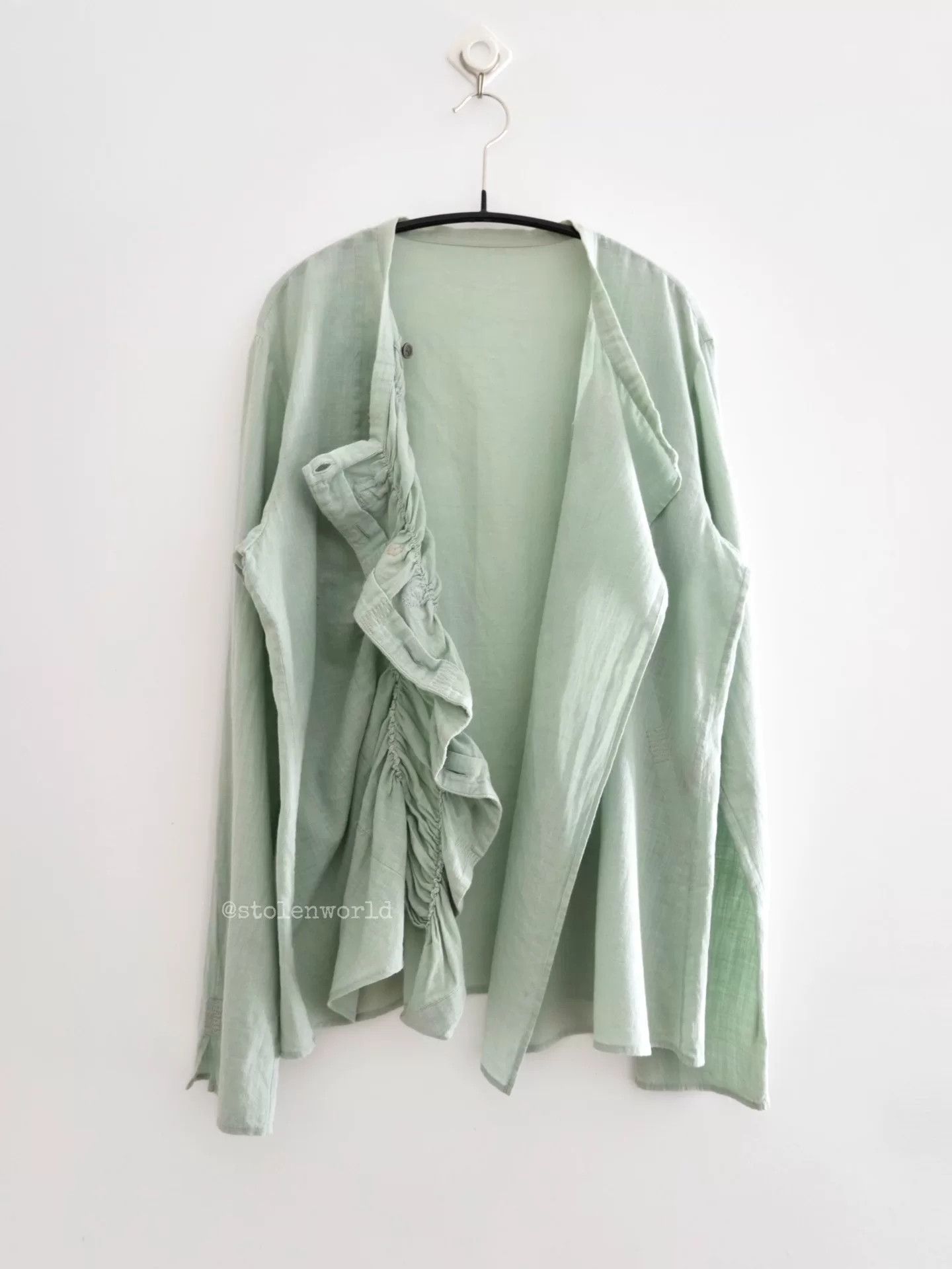 Issey Miyake Issey Miyake Haat Mint Green Blouse Size M / US 6-8 / IT 42-44 - 5 Thumbnail