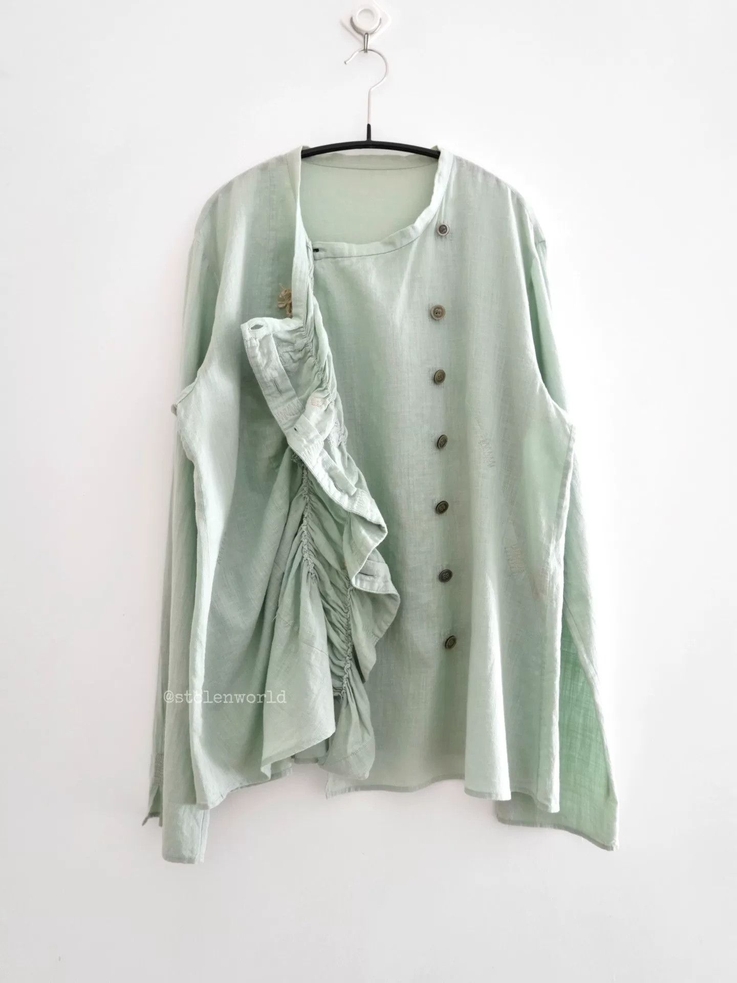 Issey Miyake Issey Miyake Haat Mint Green Blouse Size M / US 6-8 / IT 42-44 - 2 Thumbnail