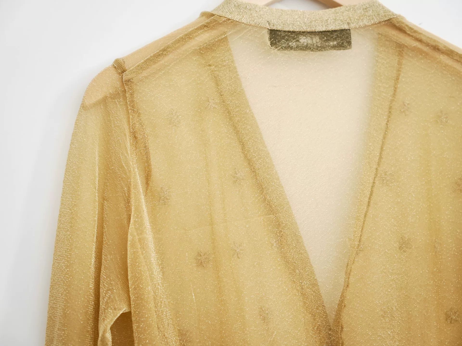 Comme des Garcons gold embroidered lightweight knit cardigan Size ONE SIZE - 6 Thumbnail