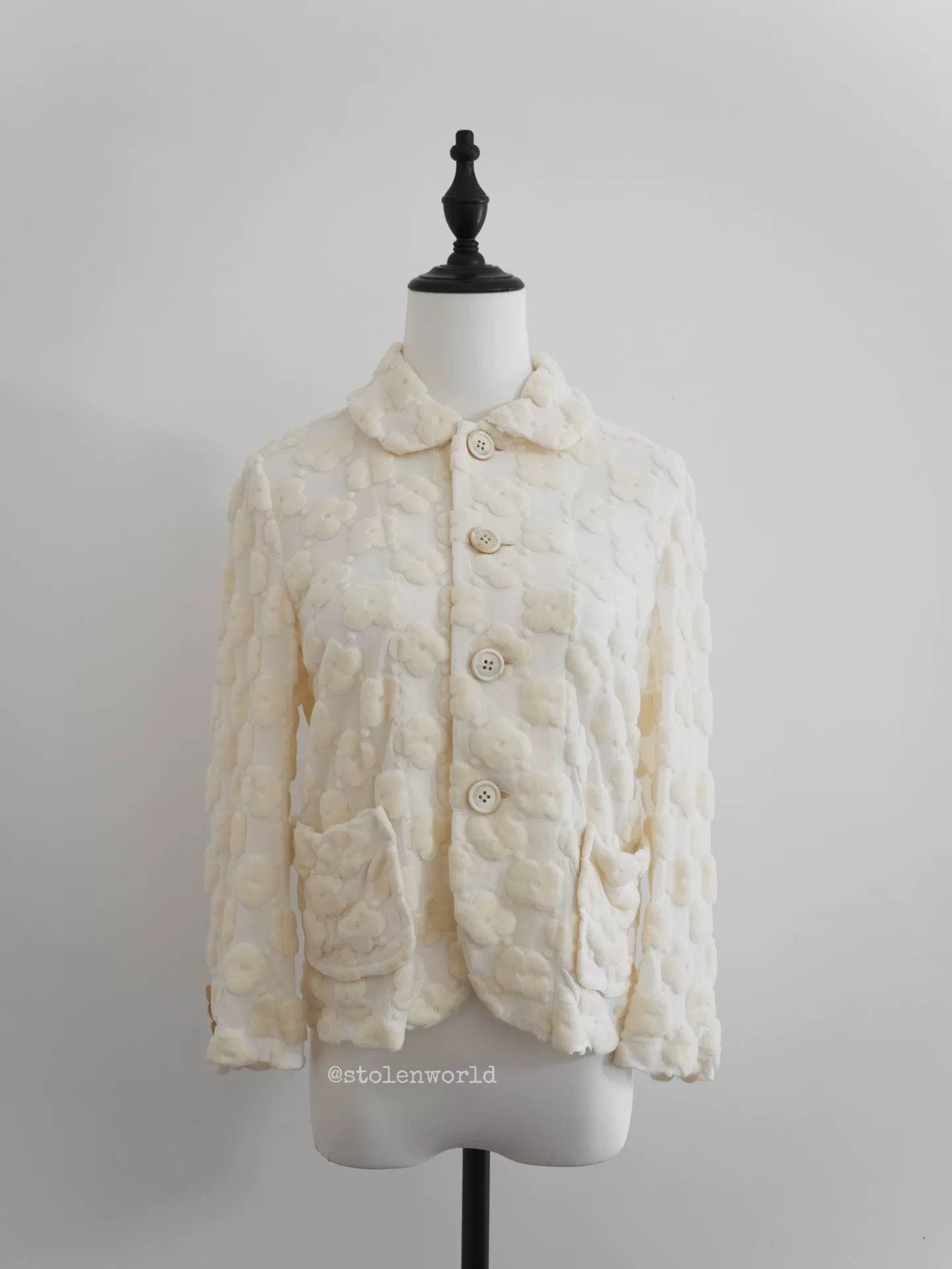 Comme des Garcons comme des garcons cream floral outerwear Size M / US 6-8 / IT 42-44 - 4 Thumbnail