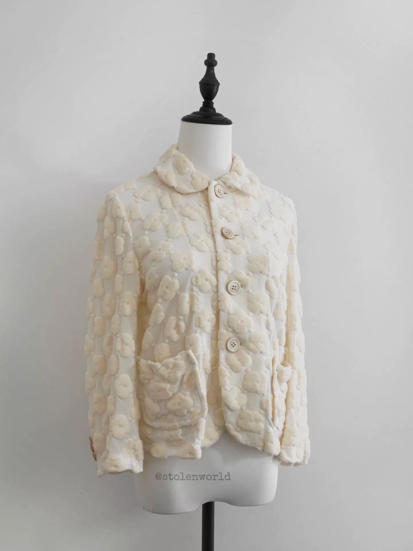 Comme des Garcons comme des garcons cream floral outerwear Size M / US 6-8 / IT 42-44 - 3 Thumbnail