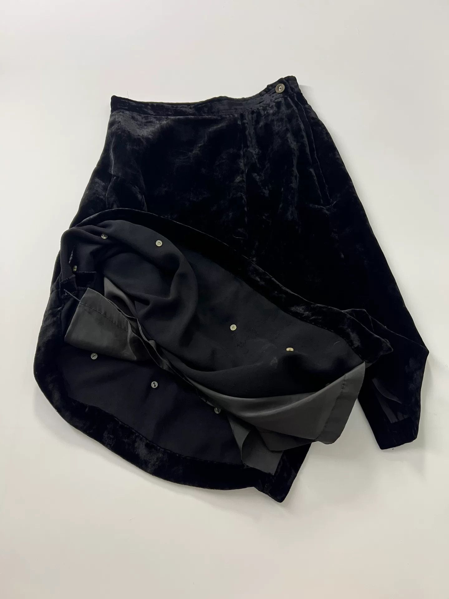 Comme des Garcons black velvet irregular hem skirt Size 22" - 4 Thumbnail