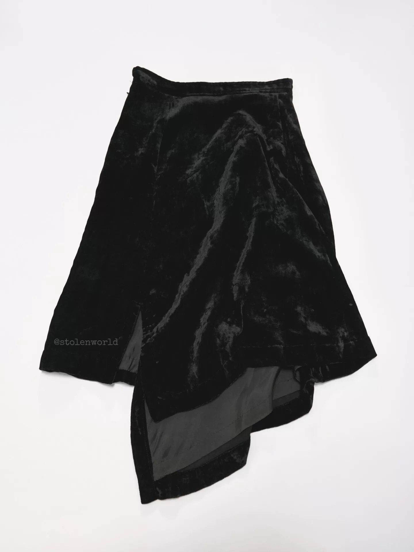 Comme des Garcons black velvet irregular hem skirt Size 22" - 6 Thumbnail