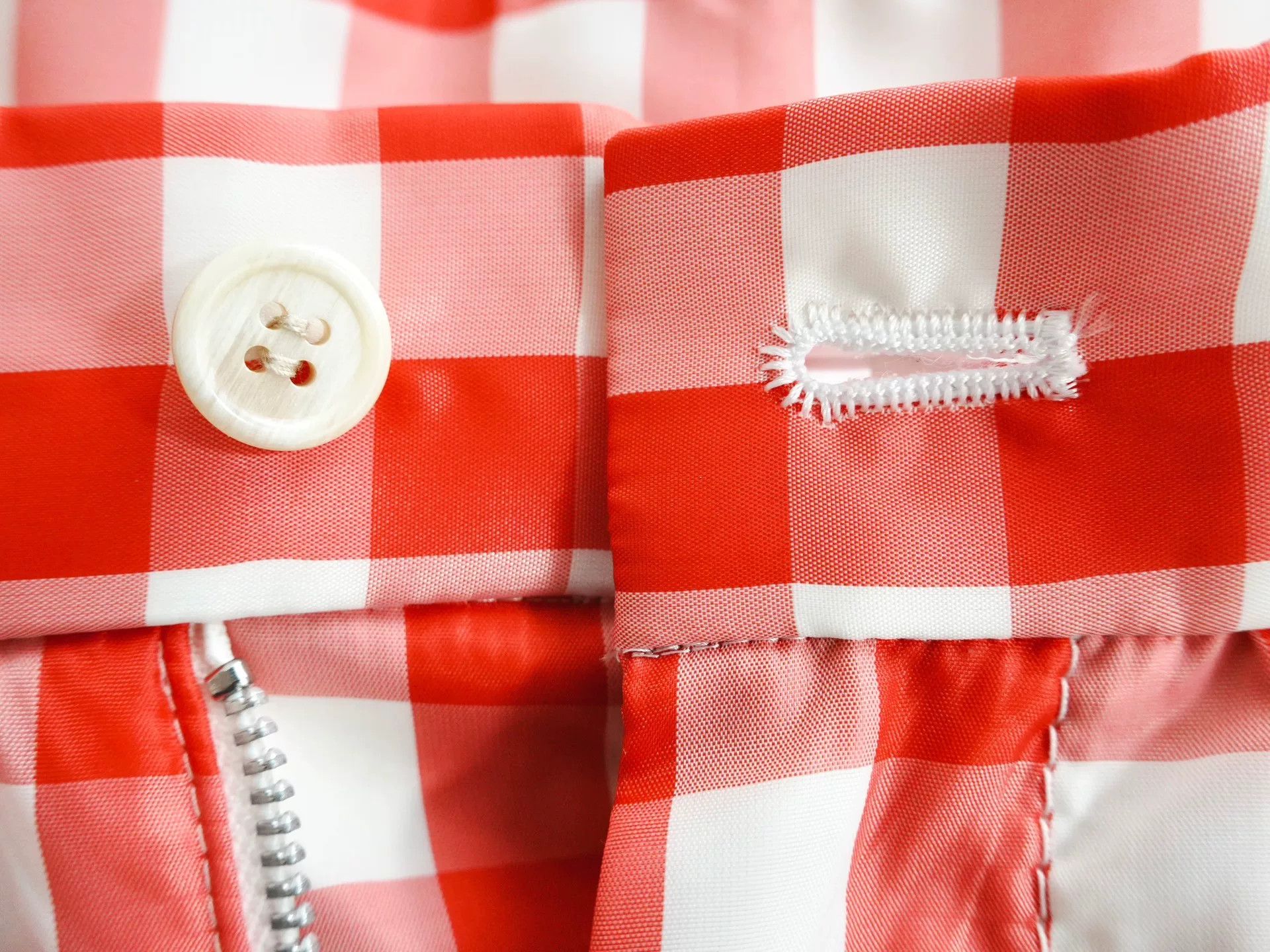 Comme des Garcons red checkered summer shorts for women Size 23" - 5 Thumbnail