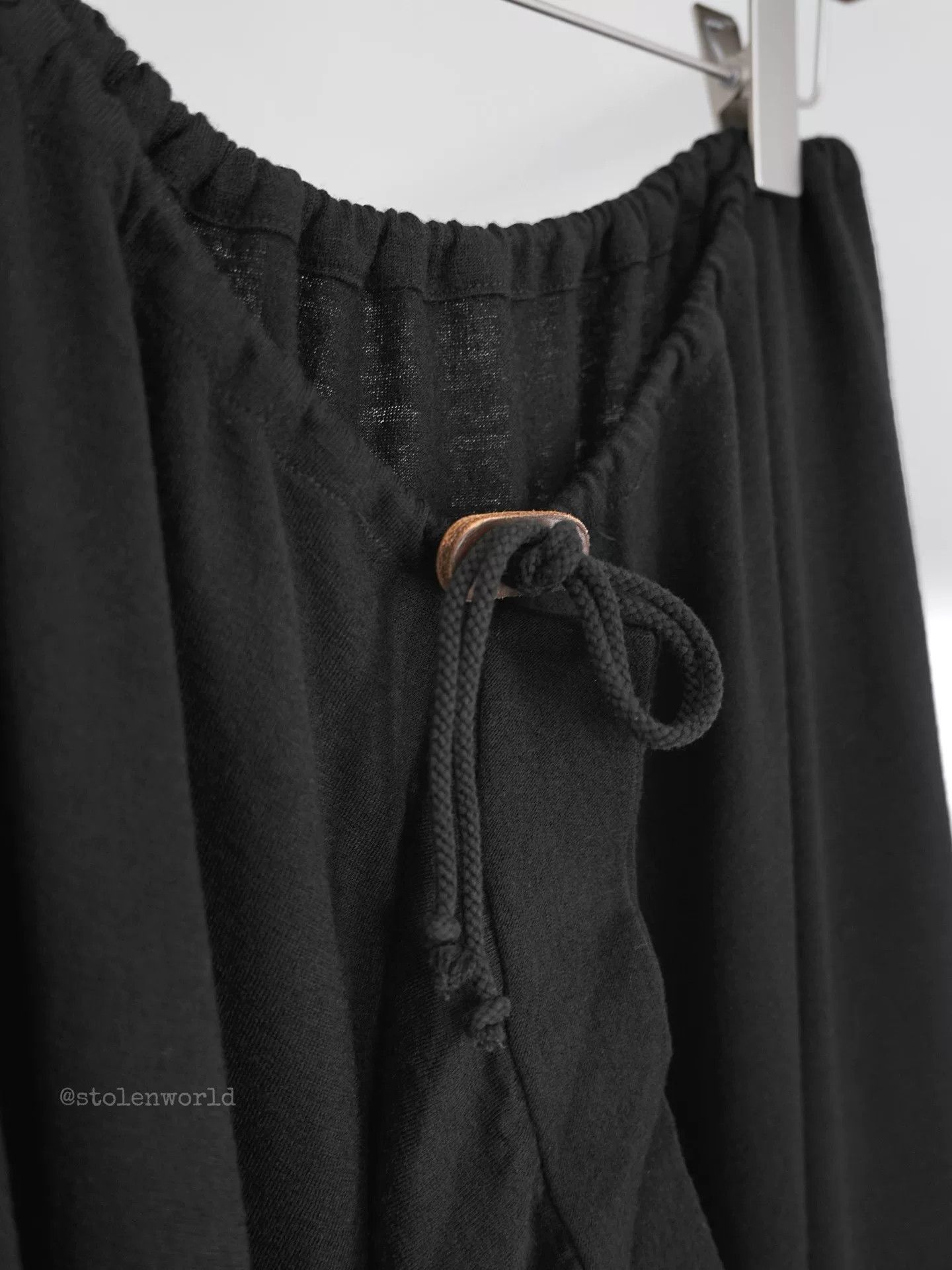 Y's black knitted wool skirt with drawstring Size 23" - 2 Thumbnail