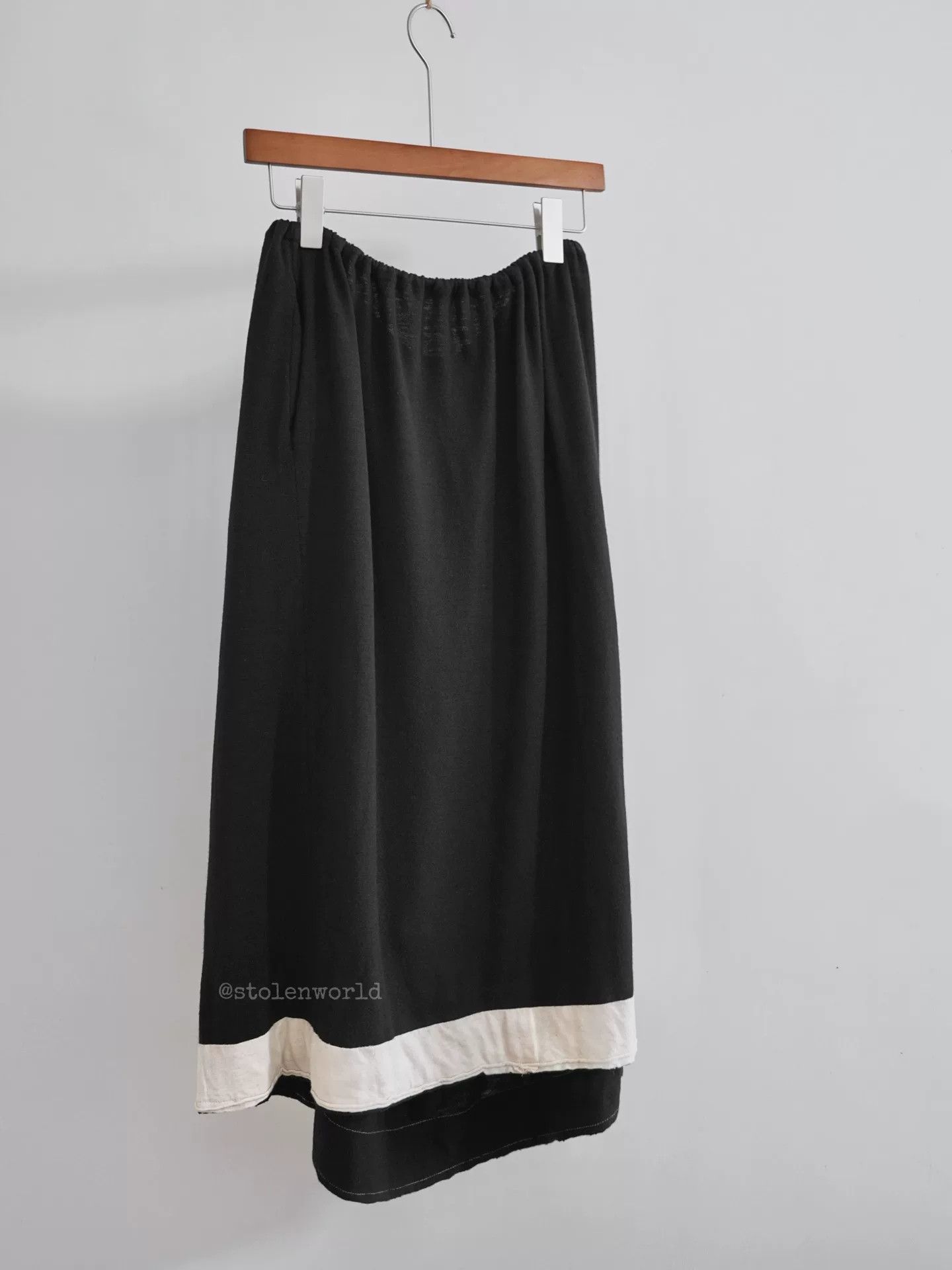 Y's black knitted wool skirt with drawstring Size 23" - 7 Thumbnail