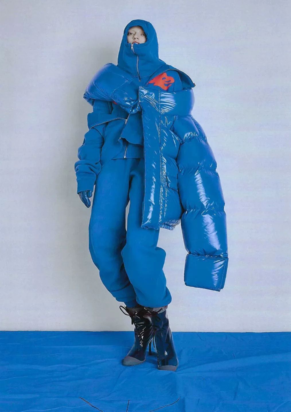 Entire Studios oversized blue zip-up sweatshirt with hood Size US L / EU 52-54 / 3 - 9 Thumbnail