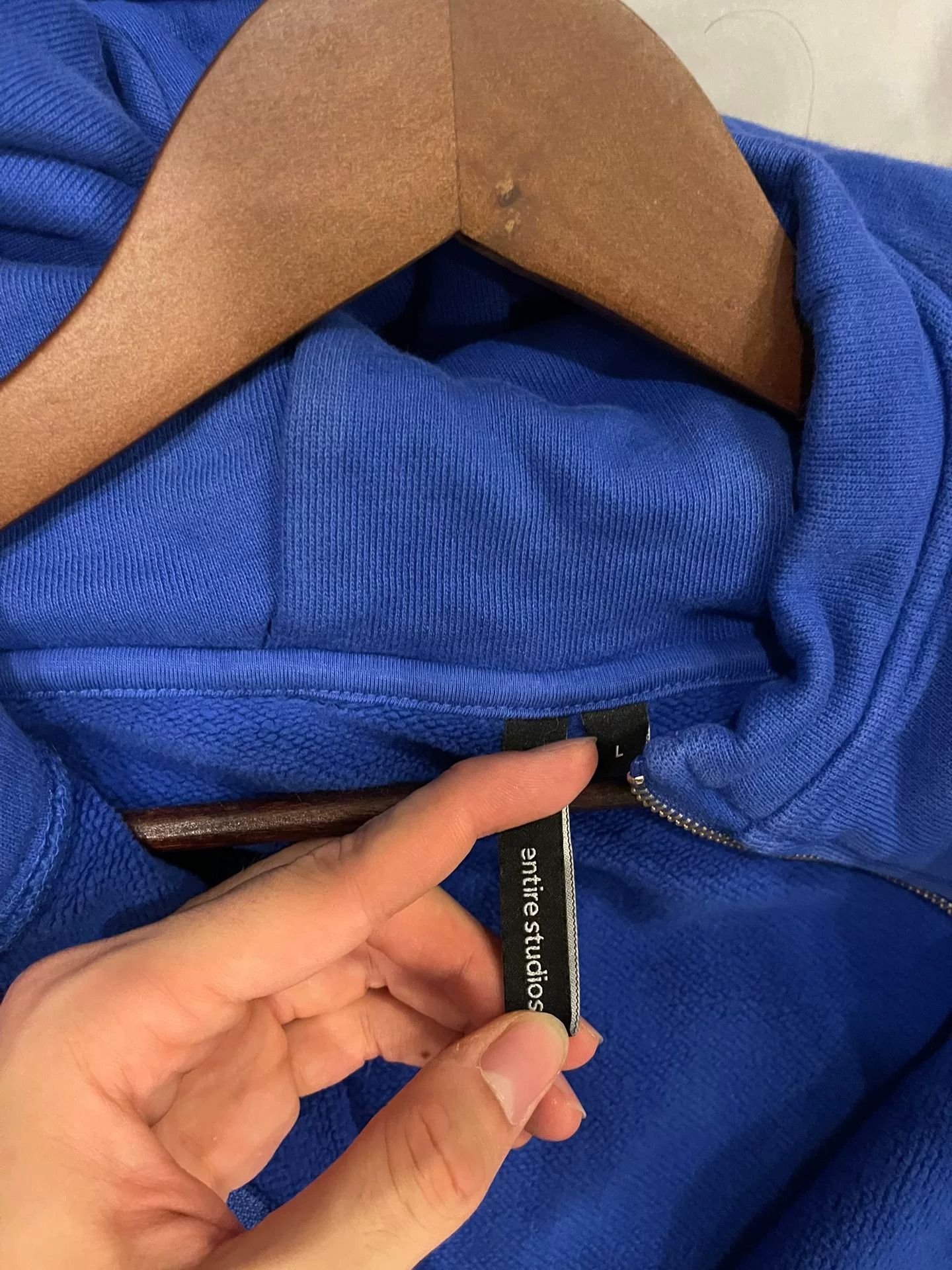 Entire Studios oversized blue zip-up sweatshirt with hood Size US L / EU 52-54 / 3 - 7 Thumbnail