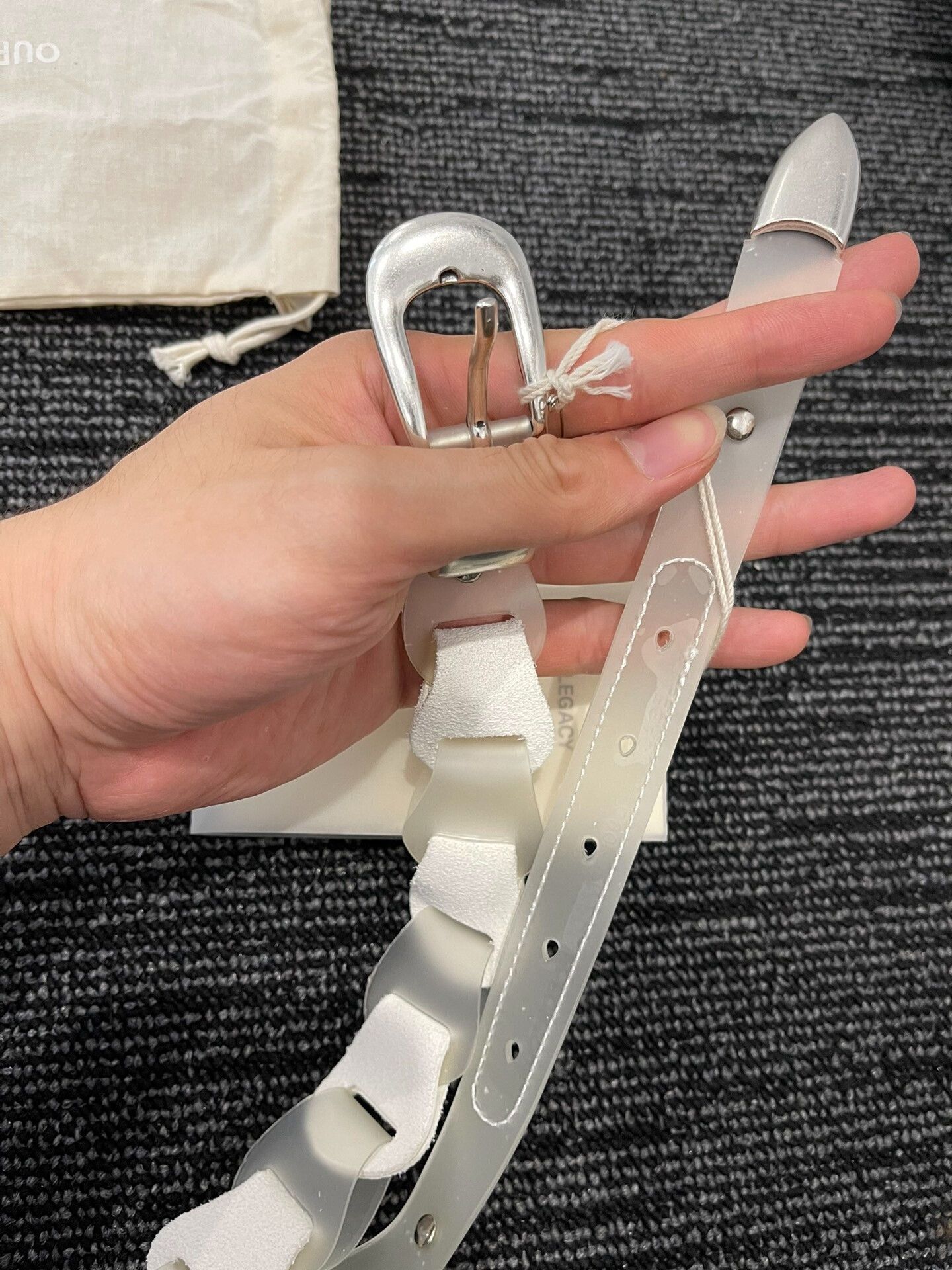 Our Legacy our legacy white braided belt with silver buckle Size ONE SIZE - 3 Thumbnail
