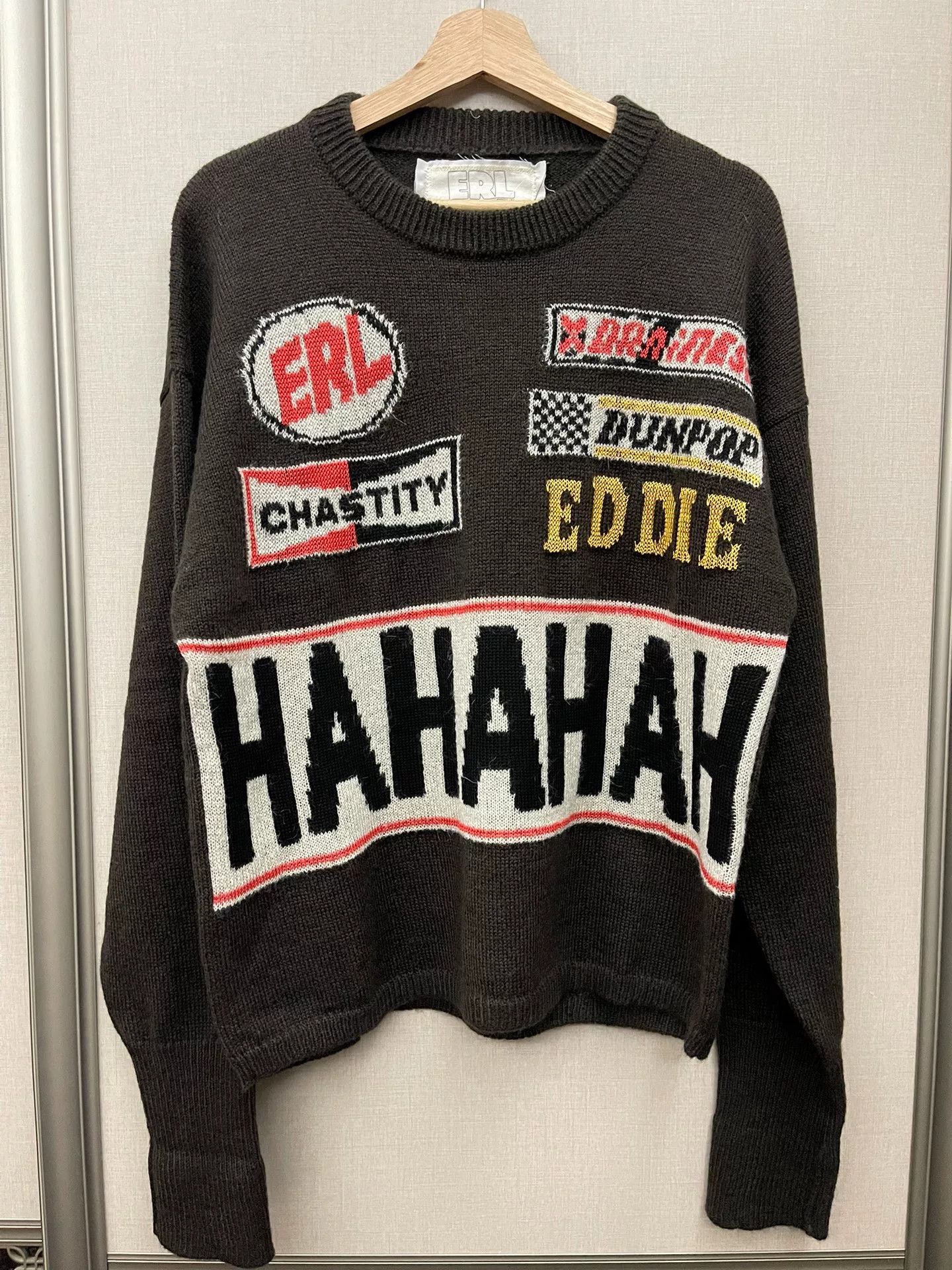 ERL brown patterned knitted sweater ERL Size US L / EU 52-54 / 3 - 2 Thumbnail