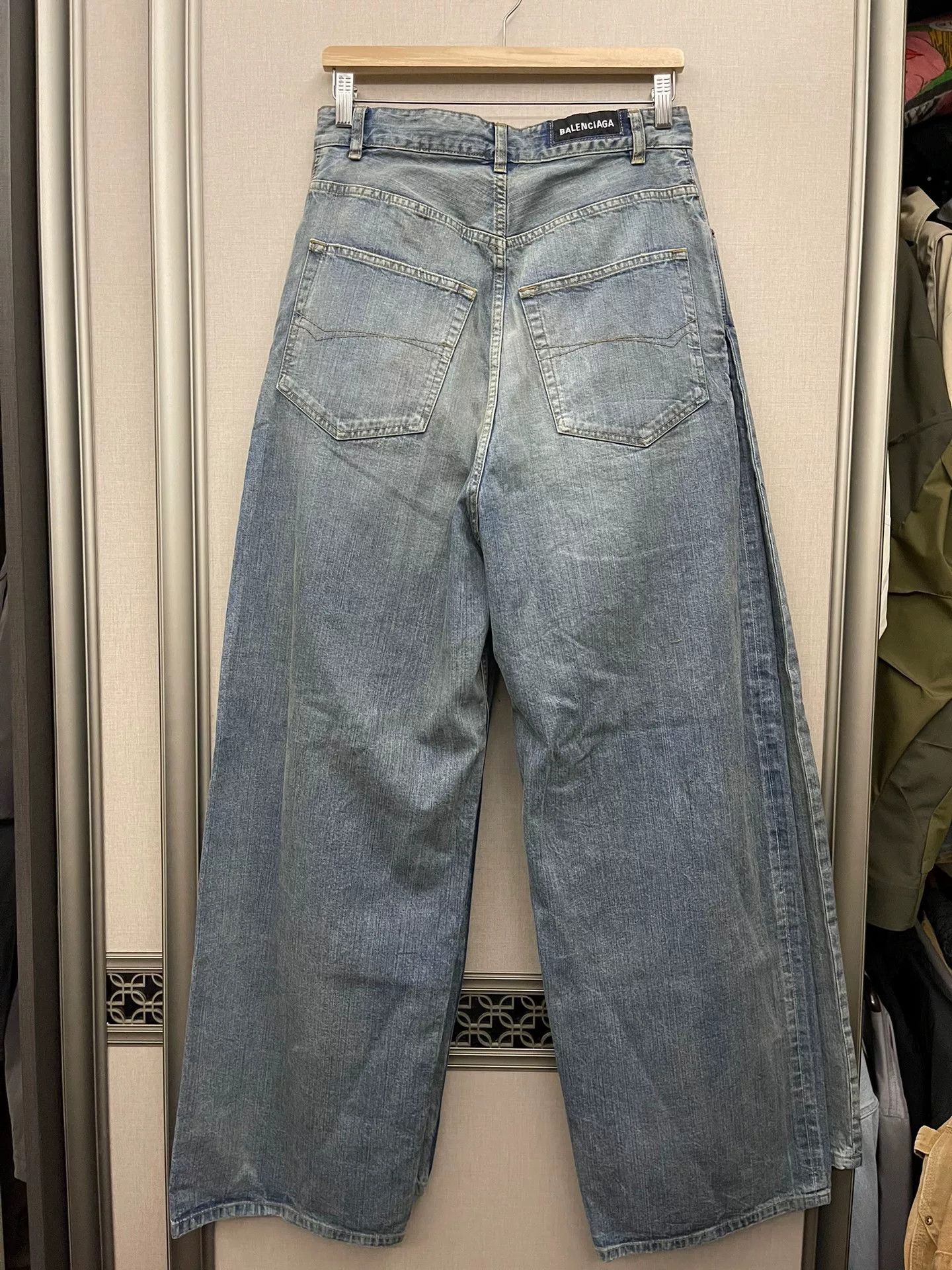 Balenciaga balenciaga baggy wide-leg denim pants Size 22" - 4 Thumbnail