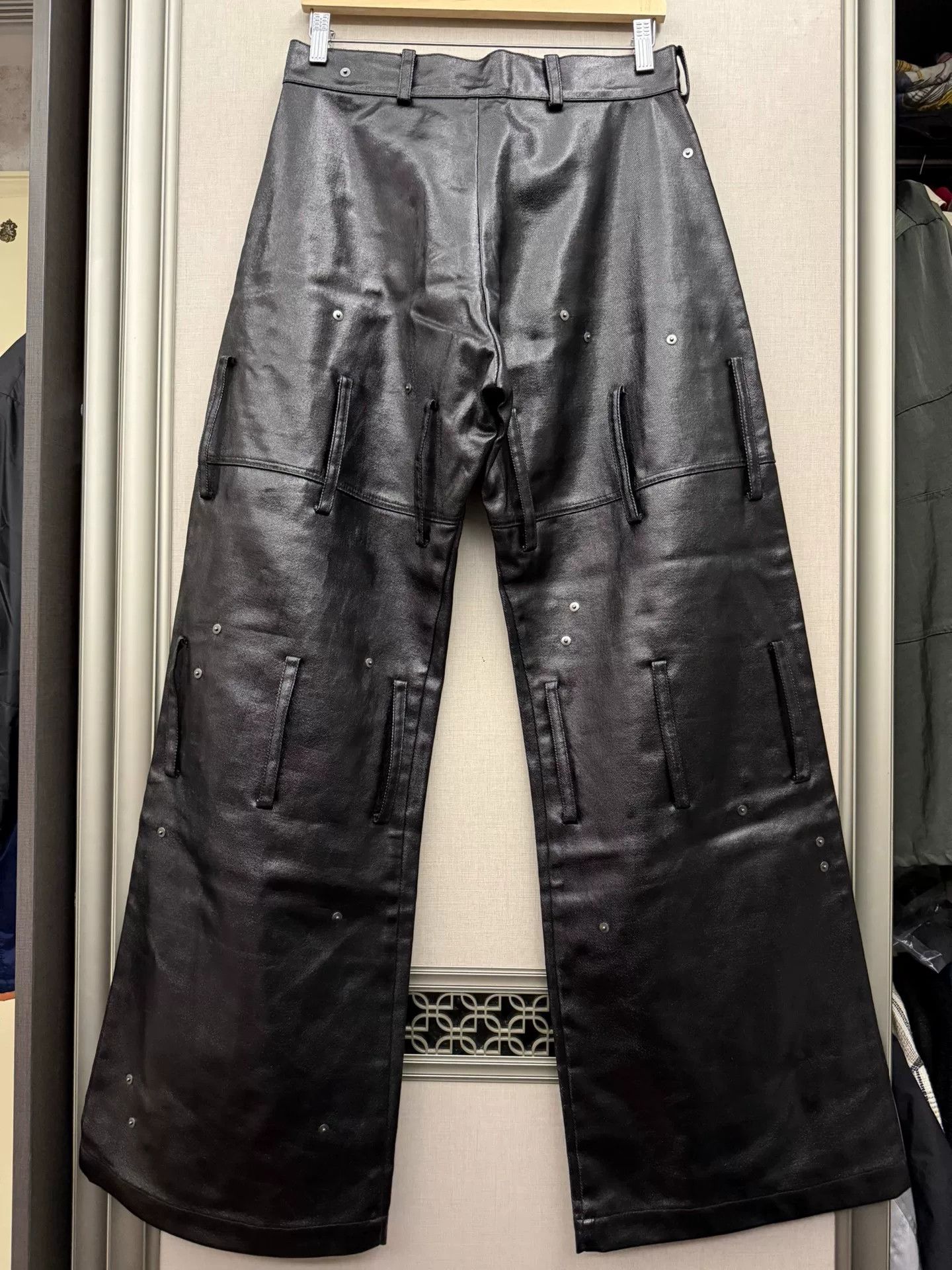 Ximon Lee new black leather pants with studded details Size US 27 - 2 Thumbnail