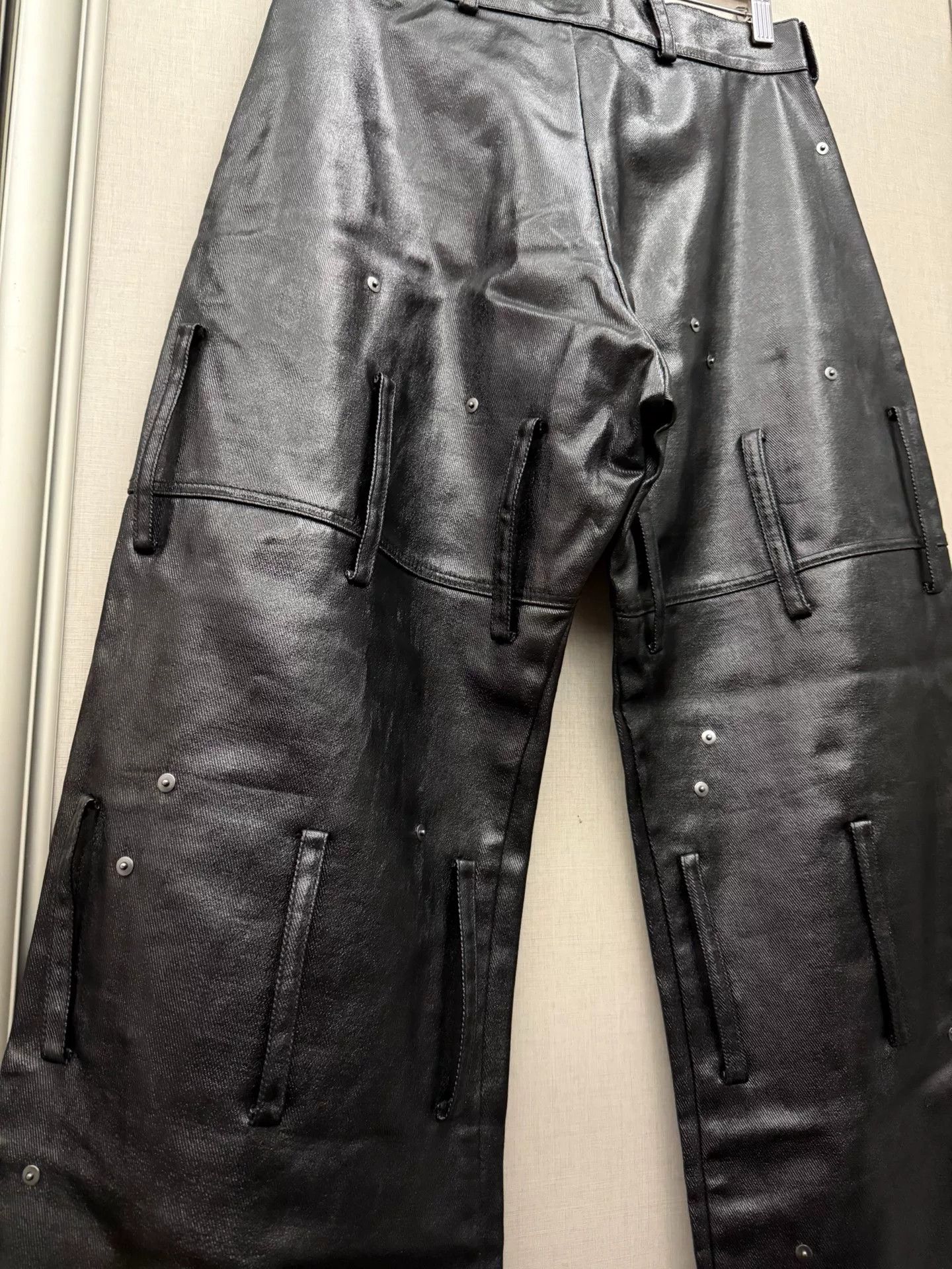 Ximon Lee new black leather pants with studded details Size US 27 - 4 Thumbnail