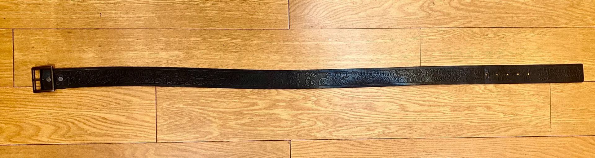 RRL Ralph Lauren premium vintage embossed leather belt Size ONE SIZE - 9 Thumbnail