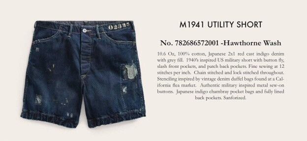 RRL Ralph Lauren vintage 1941 denim utility shorts Size US 36 / EU 52 - 2 Thumbnail