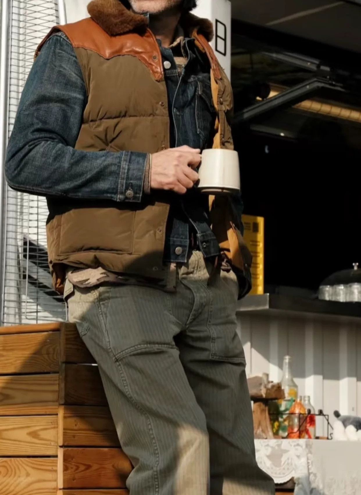 RRL Ralph Lauren RRL Classic Down Vest with Leather Accents Size US M / EU 48-50 / 2 - 3 Thumbnail