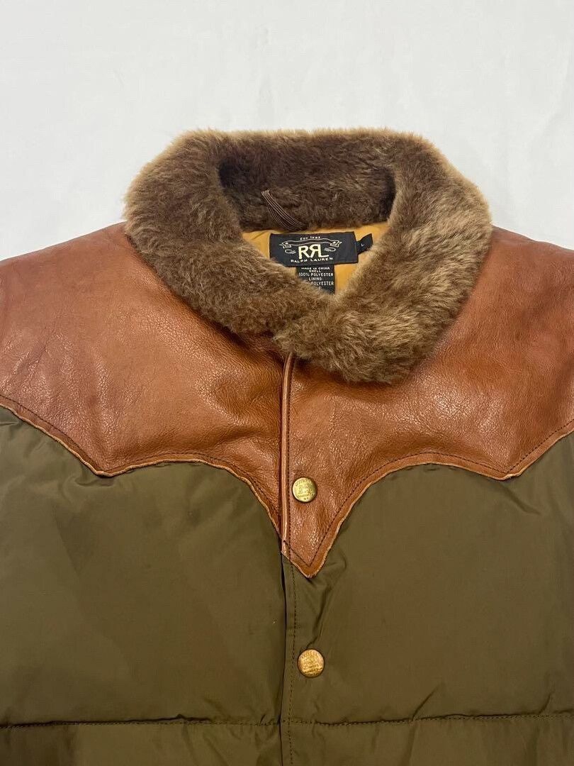 RRL Ralph Lauren RRL Classic Down Vest with Leather Accents Size US M / EU 48-50 / 2 - 4 Thumbnail