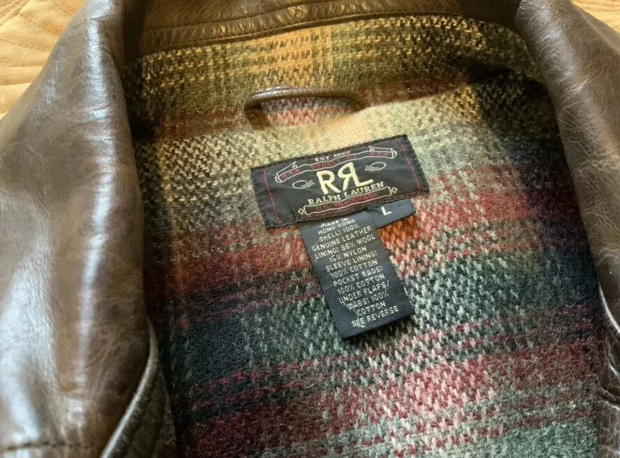 RRL Ralph Lauren vintage rrl leather parka with plaid lining Size US M / EU 48-50 / 2 - 3 Thumbnail