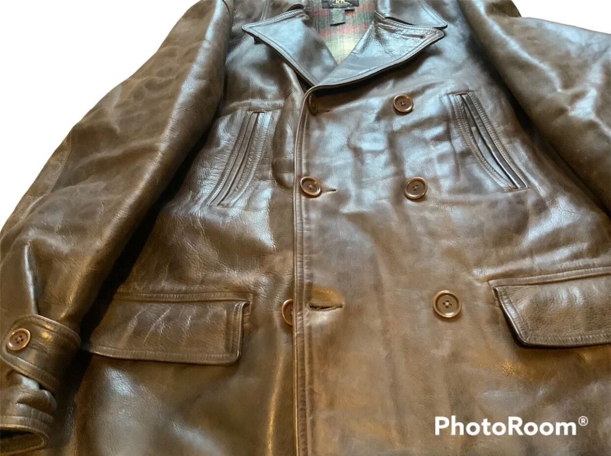 RRL Ralph Lauren vintage rrl leather parka with plaid lining Size US M / EU 48-50 / 2 - 7 Thumbnail