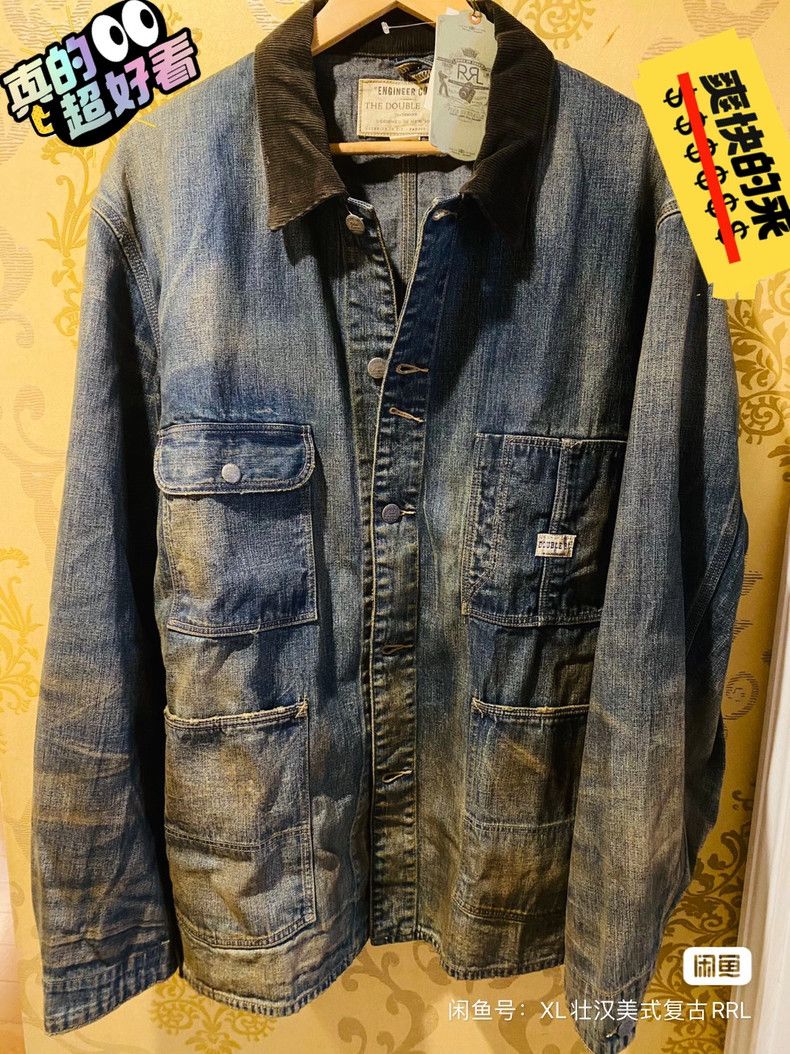 RRL Ralph Lauren denim chore jacket with corduroy collar Size US XL / EU 56 / 4 - 3 Thumbnail