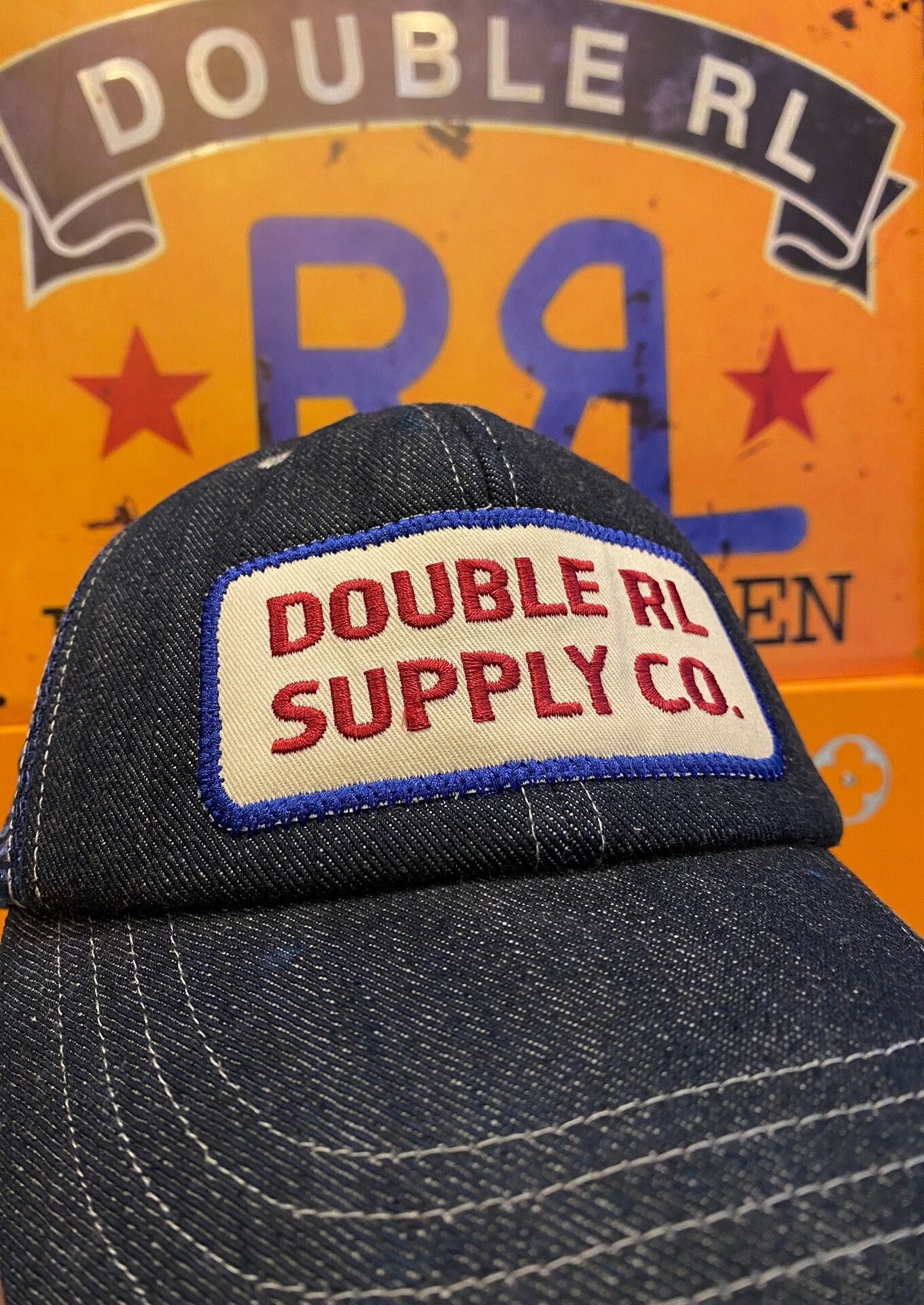 RRL Ralph Lauren vintage double rl denim trucker cap Size ONE SIZE - 3 Thumbnail
