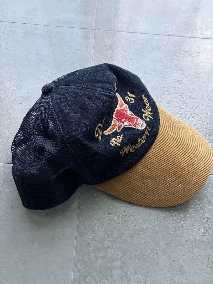 RRL Ralph Lauren double rl embroidered denim trucker cap Size ONE SIZE - 4 Thumbnail