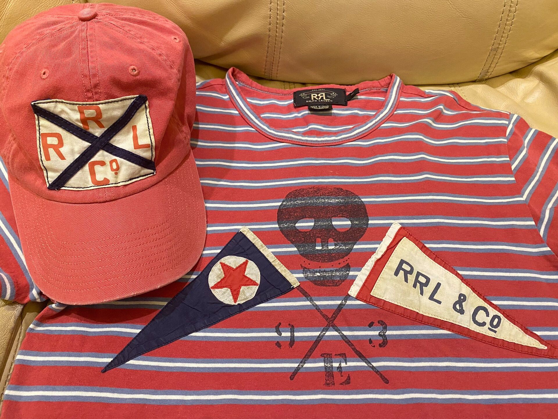 RRL Ralph Lauren RRL Rare Pirate Flag Theme Striped T-shirt Size US XL / EU 56 / 4 - 4 Thumbnail