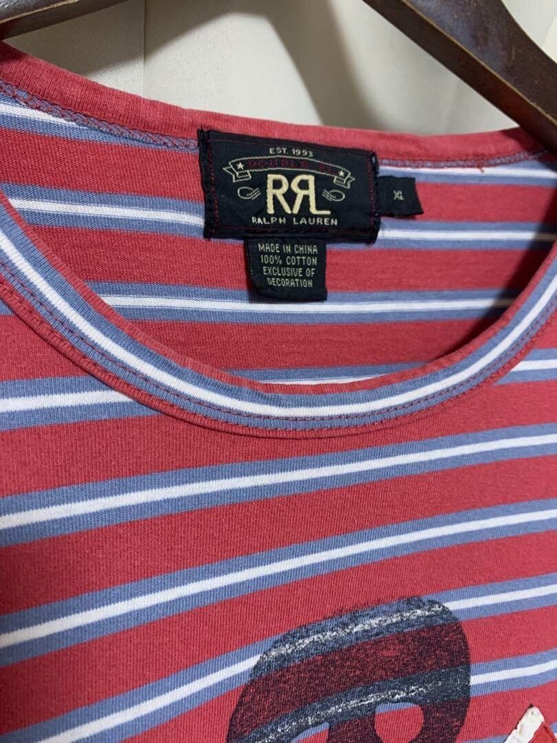 RRL Ralph Lauren RRL Rare Pirate Flag Theme Striped T-shirt Size US XL / EU 56 / 4 - 5 Thumbnail