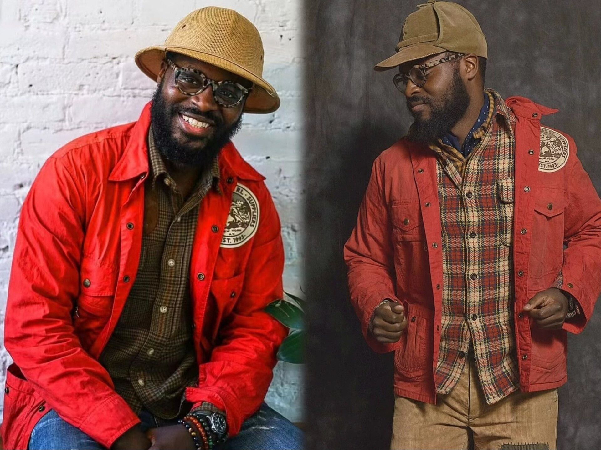 RRL Ralph Lauren vintage nylon hunting jacket in watermelon red Size US M / EU 48-50 / 2 - 5 Thumbnail