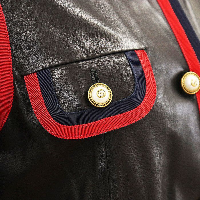 Gucci Gucci Gucci Lamb Leather Jacket Leather Outerwear DUTY FREE for USA Size ONE SIZE - 4 Thumbnail