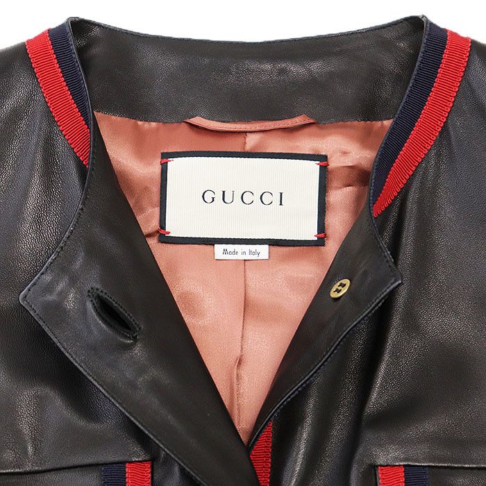 Gucci Gucci Gucci Lamb Leather Jacket Leather Outerwear DUTY FREE for USA Size ONE SIZE - 11 Thumbnail