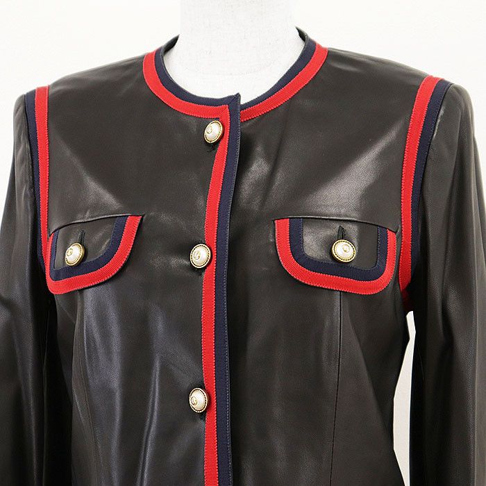 Gucci Gucci Gucci Lamb Leather Jacket Leather Outerwear DUTY FREE for USA Size ONE SIZE - 2 Thumbnail