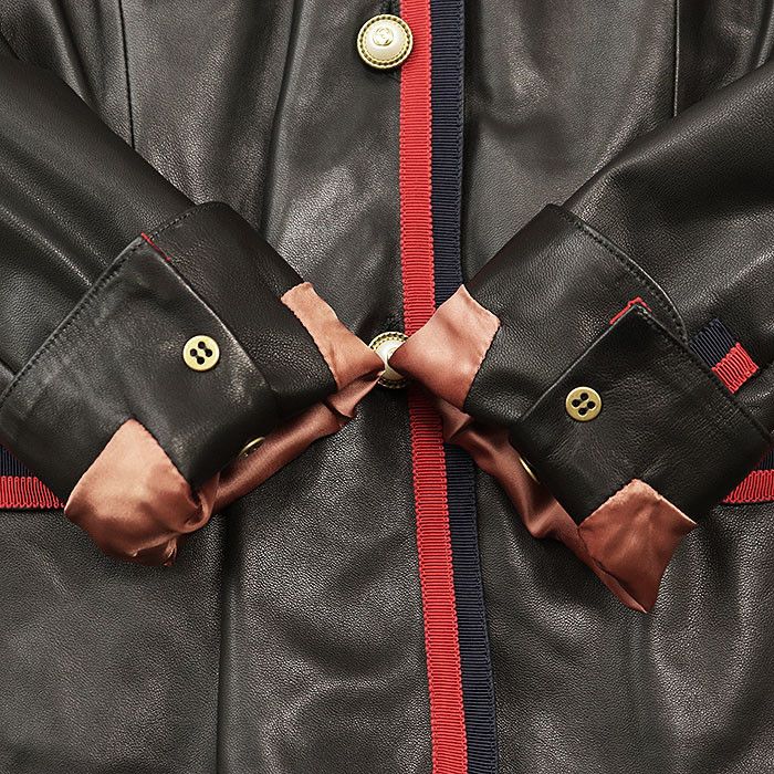 Gucci Gucci Gucci Lamb Leather Jacket Leather Outerwear DUTY FREE for USA Size ONE SIZE - 12 Thumbnail