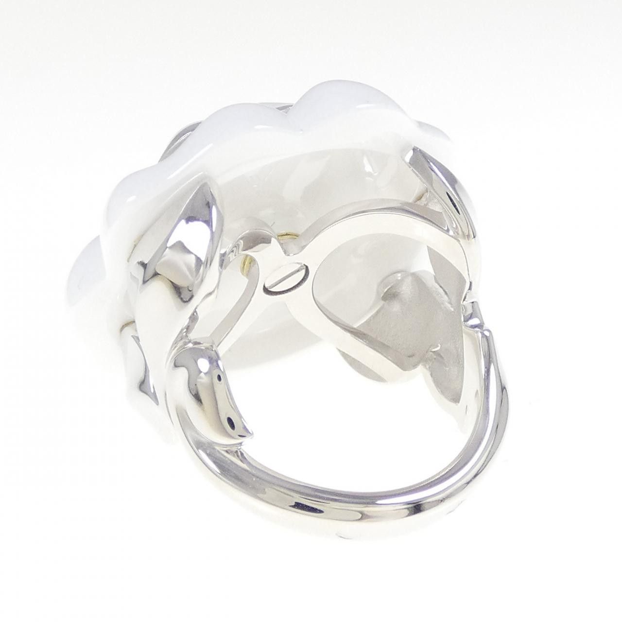 Chanel Chanel Chanel Camelia Large 750 White Gold Ceramic Diamond Ring Precious Metal Ring J10005 DUTY FREE for USA Size ONE SIZE - 3 Thumbnail