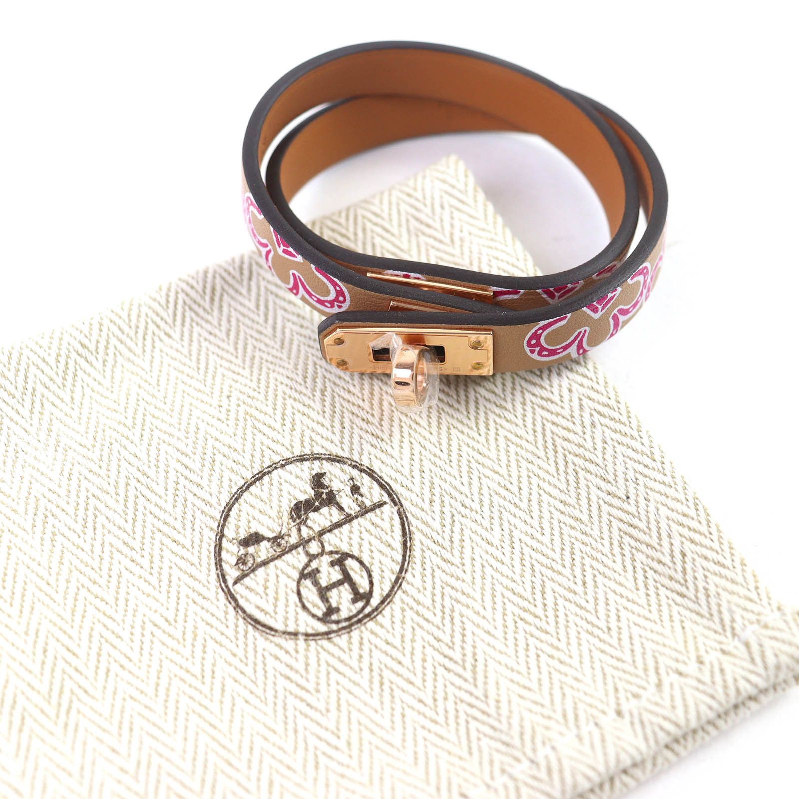 Hermes Hermes Hermès Mini Kelly Double Tour Lucky Daisy Leather Bracelet Leather Bracelet Stamp W (2024) DUTY FREE for USA Size ONE SIZE - 2 Thumbnail