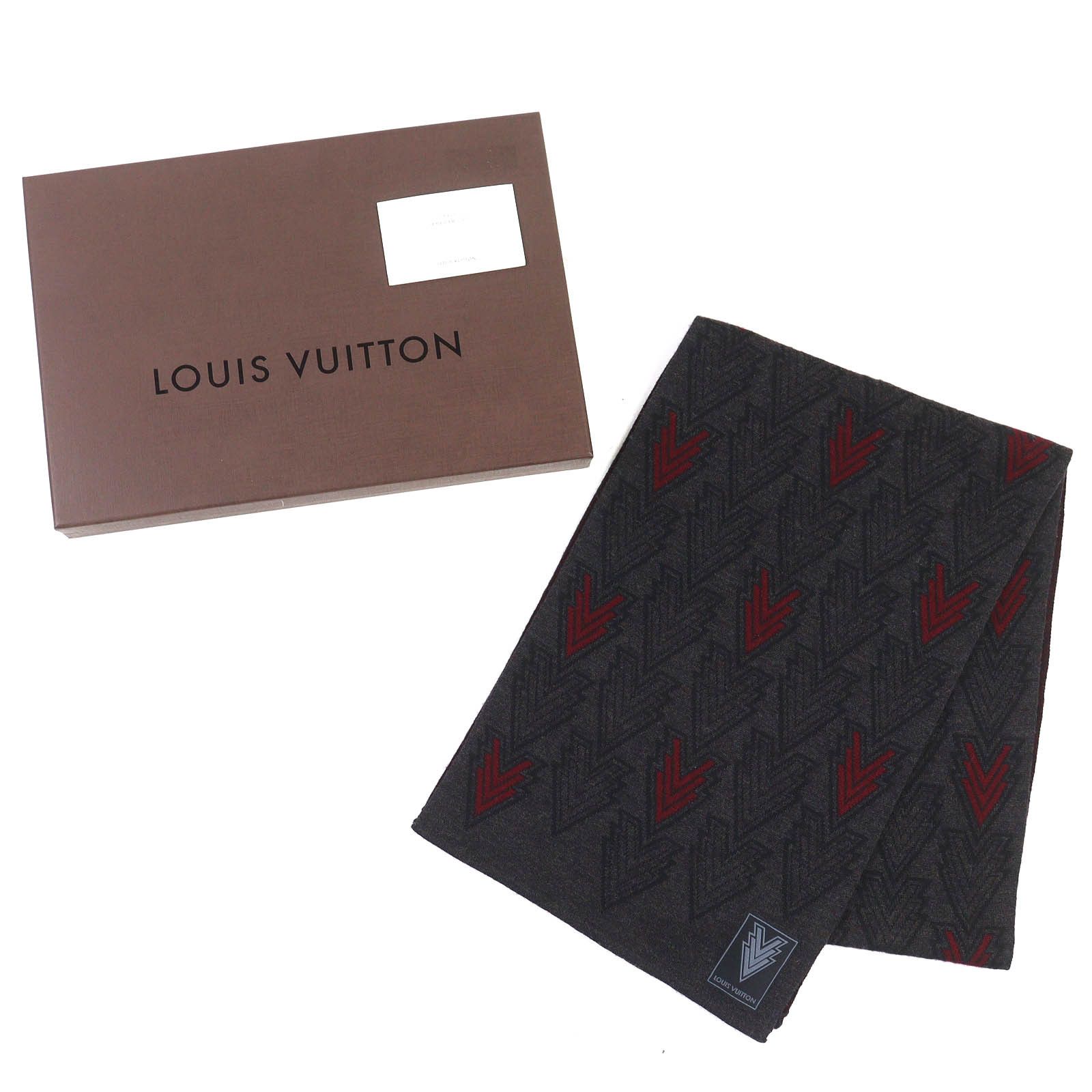 Louis Vuitton Louis Vuitton Louis Vuitton Escharpe Triple V Wool Scarf Textile Scarf M70032 DUTY FREE for USA Size ONE SIZE - 2 Thumbnail