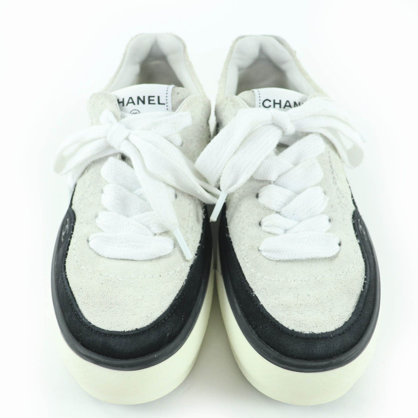 Chanel Chanel Chanel COCO Mark Suede Leather Sneakers Leather Shoes G45208 DUTY FREE for USA Size ONE SIZE - 3 Thumbnail