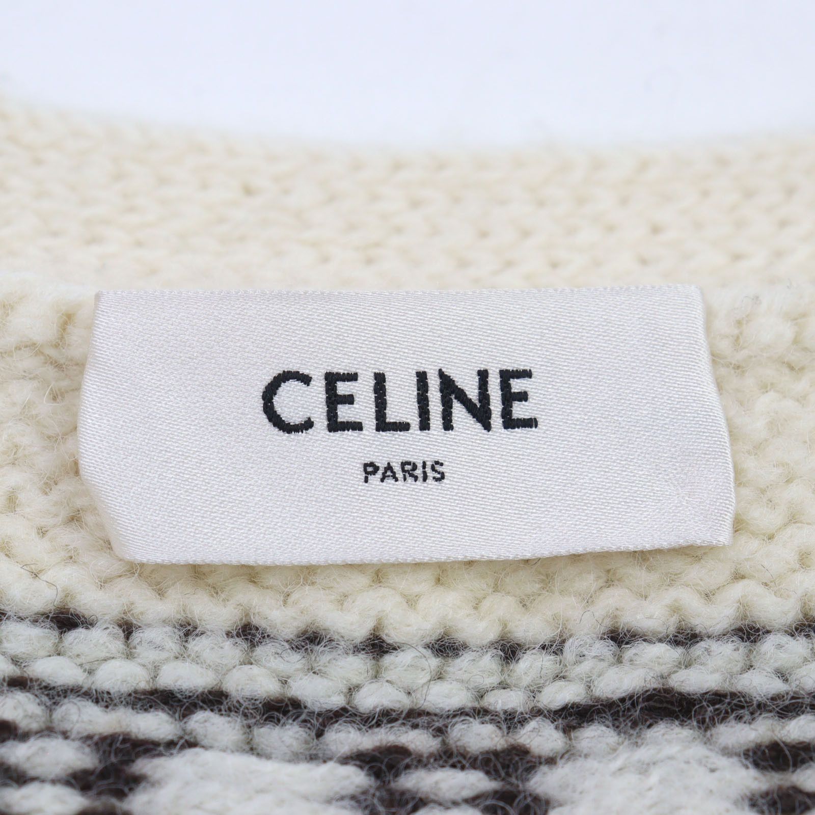 Celine Celine CELINE Shetland Logo Button Nordic Pattern Wool Knit Textile Tops DUTY FREE for USA Size ONE SIZE - 6 Thumbnail