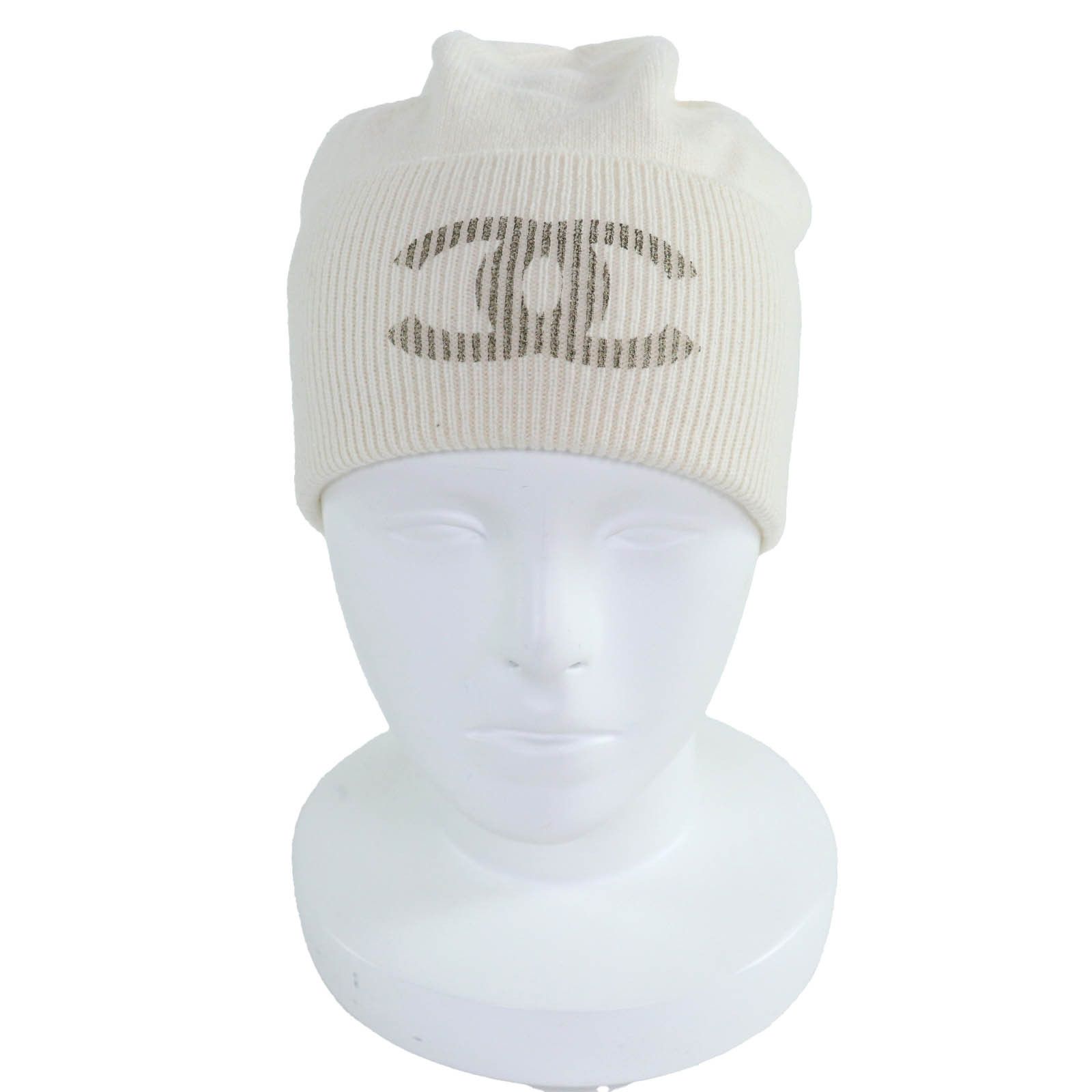 Chanel Chanel Chanel COCO Mark Cashmere Knit Cap Textile Hats DUTY FREE for USA Size ONE SIZE - 3 Thumbnail