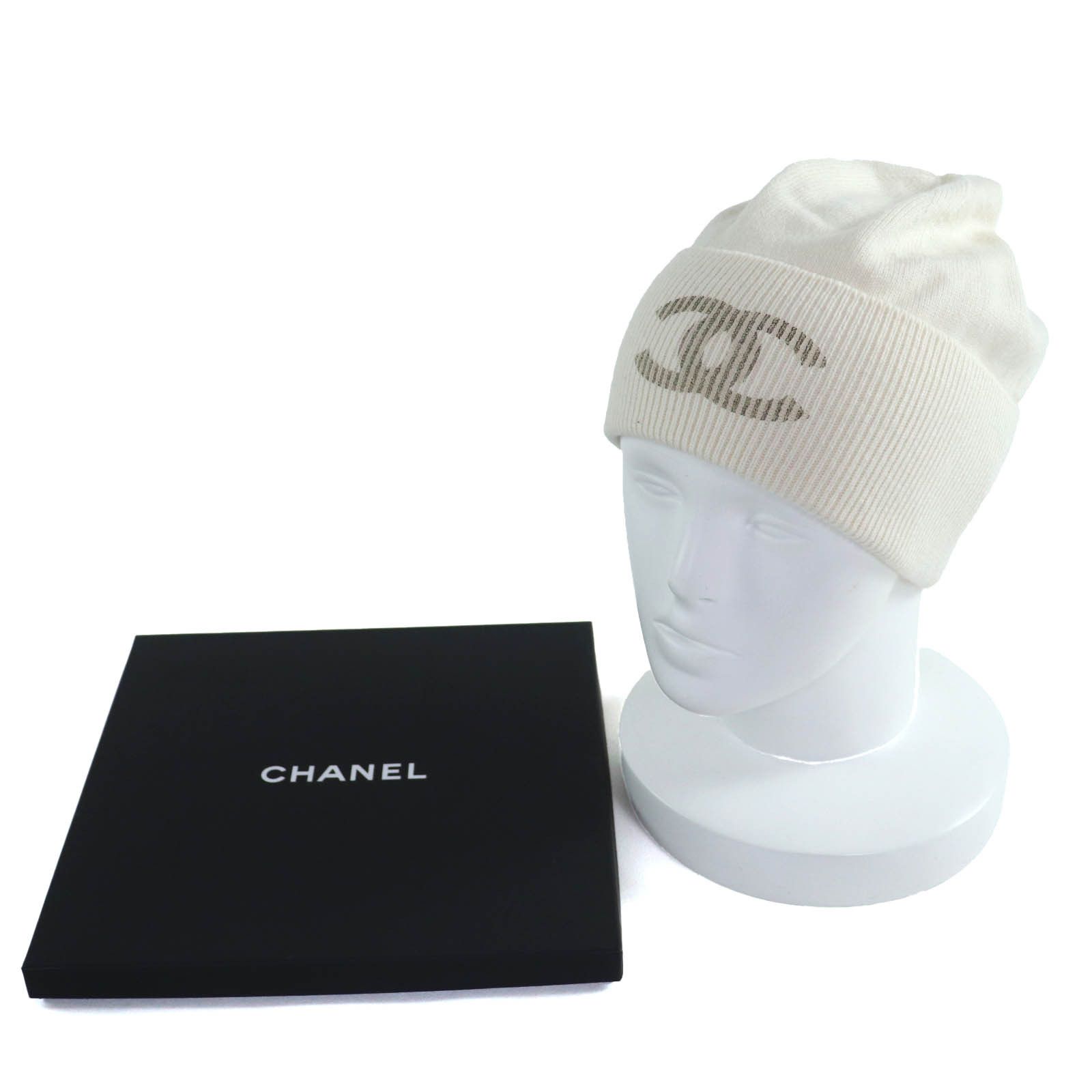 Chanel Chanel Chanel COCO Mark Cashmere Knit Cap Textile Hats DUTY FREE for USA Size ONE SIZE - 2 Thumbnail