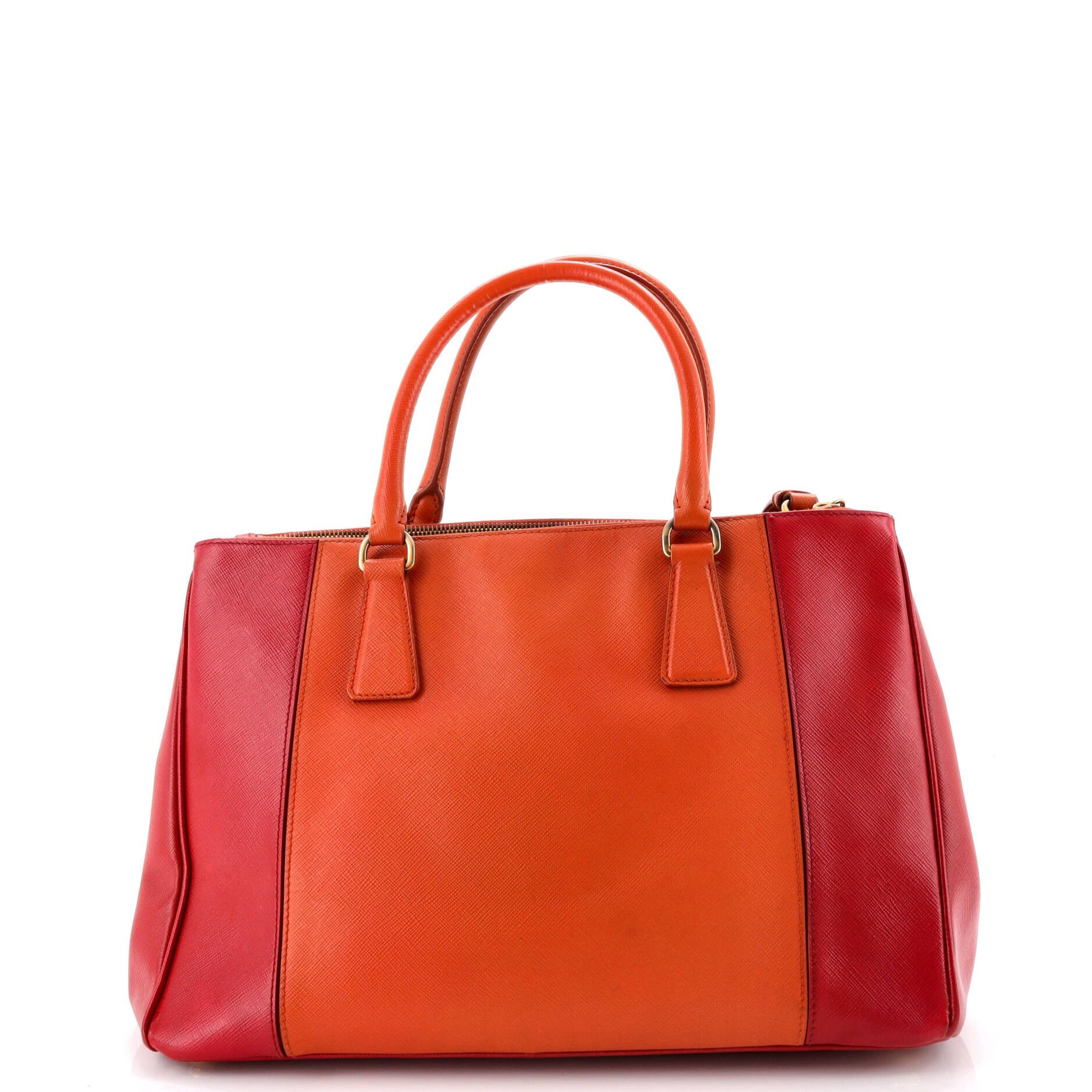 Prada Bicolor Double Zip Lux Tote Saffiano Leather Medium Size ONE SIZE - 2 Thumbnail