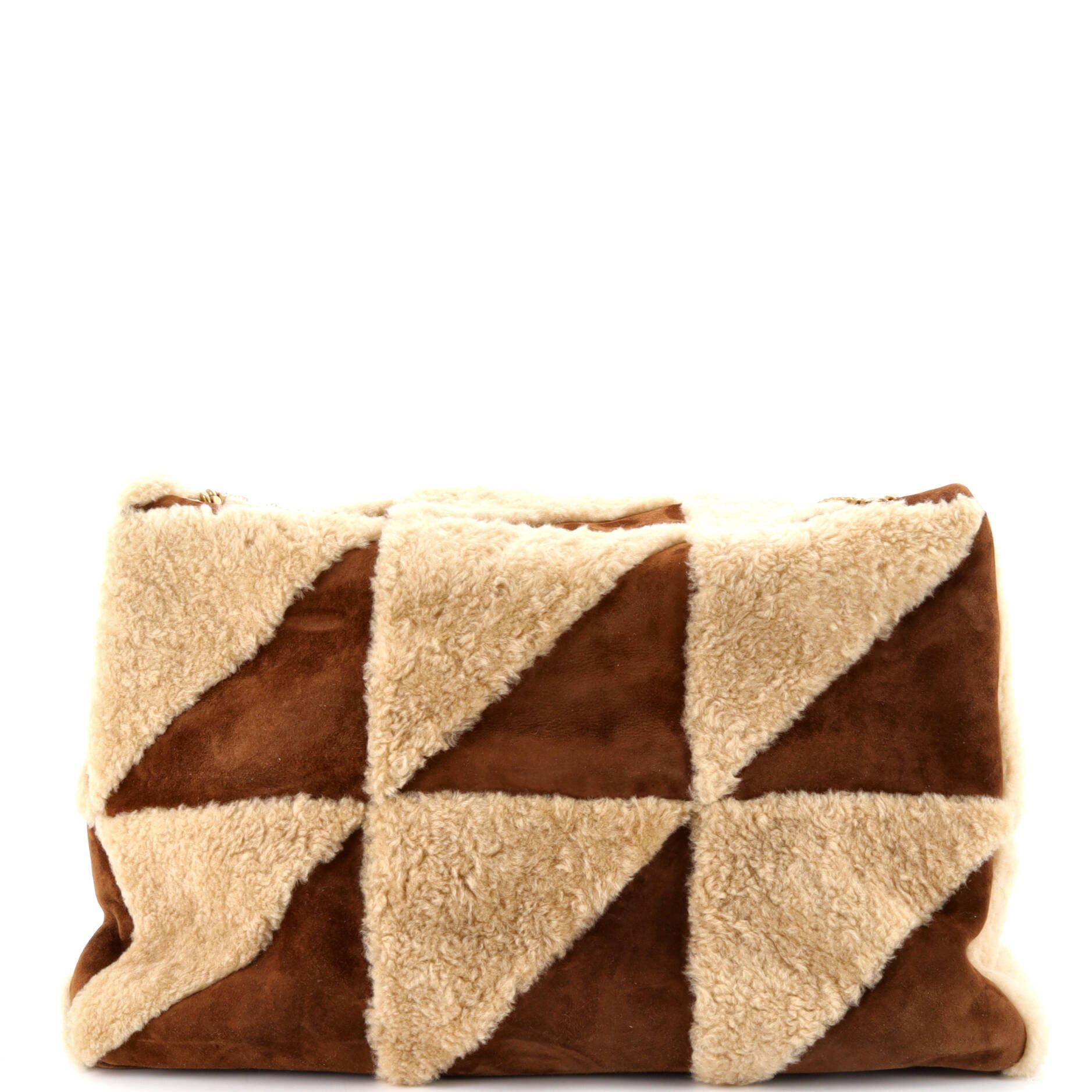 Saint Laurent Paris Saint Laurent Jamie Flap Bag Quilted Suede and Shearling Lar Size ONE SIZE - 2 Thumbnail