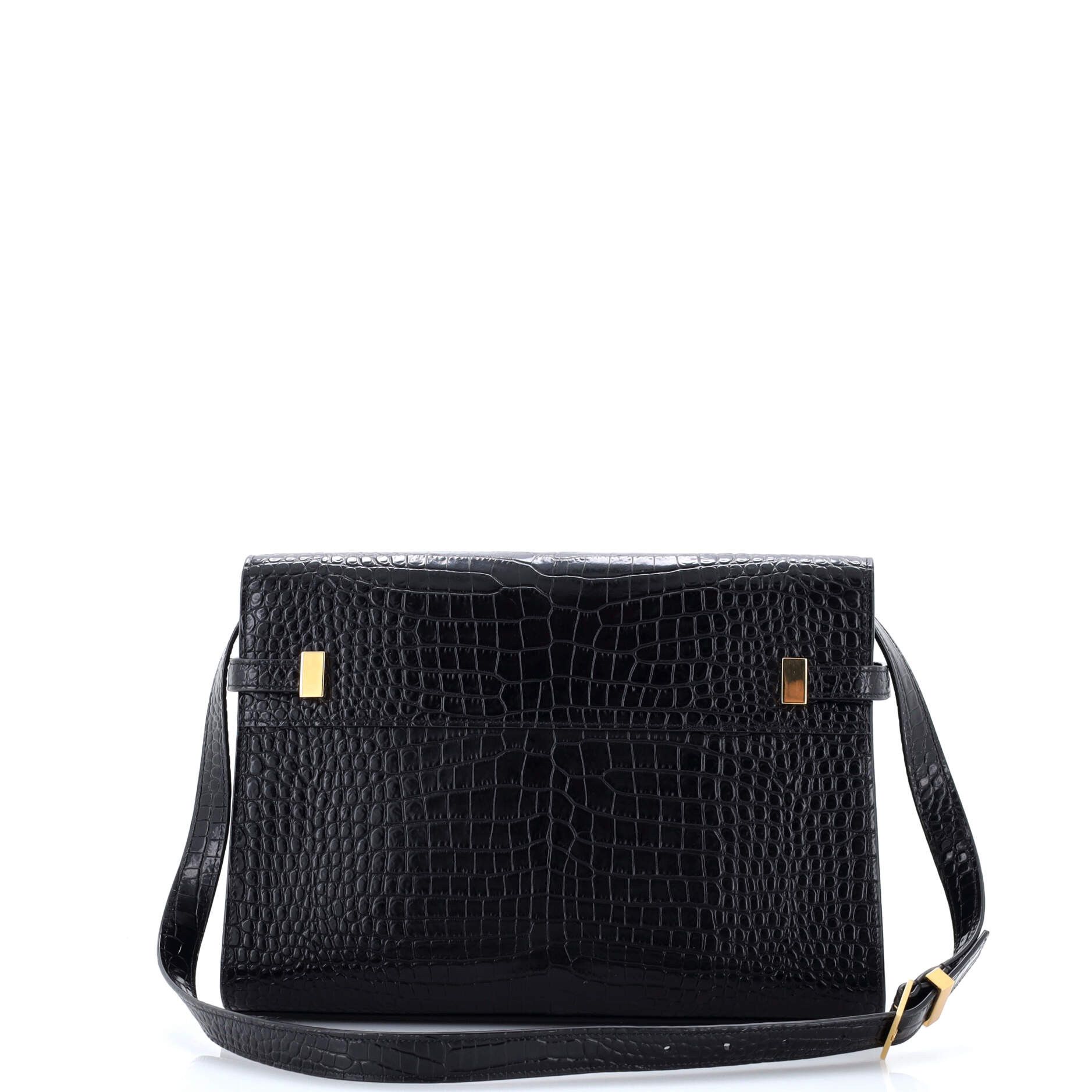 Saint Laurent Paris Saint Laurent Manhattan Shoulder Bag Crocodile Embossed Leat Size ONE SIZE - 2 Thumbnail