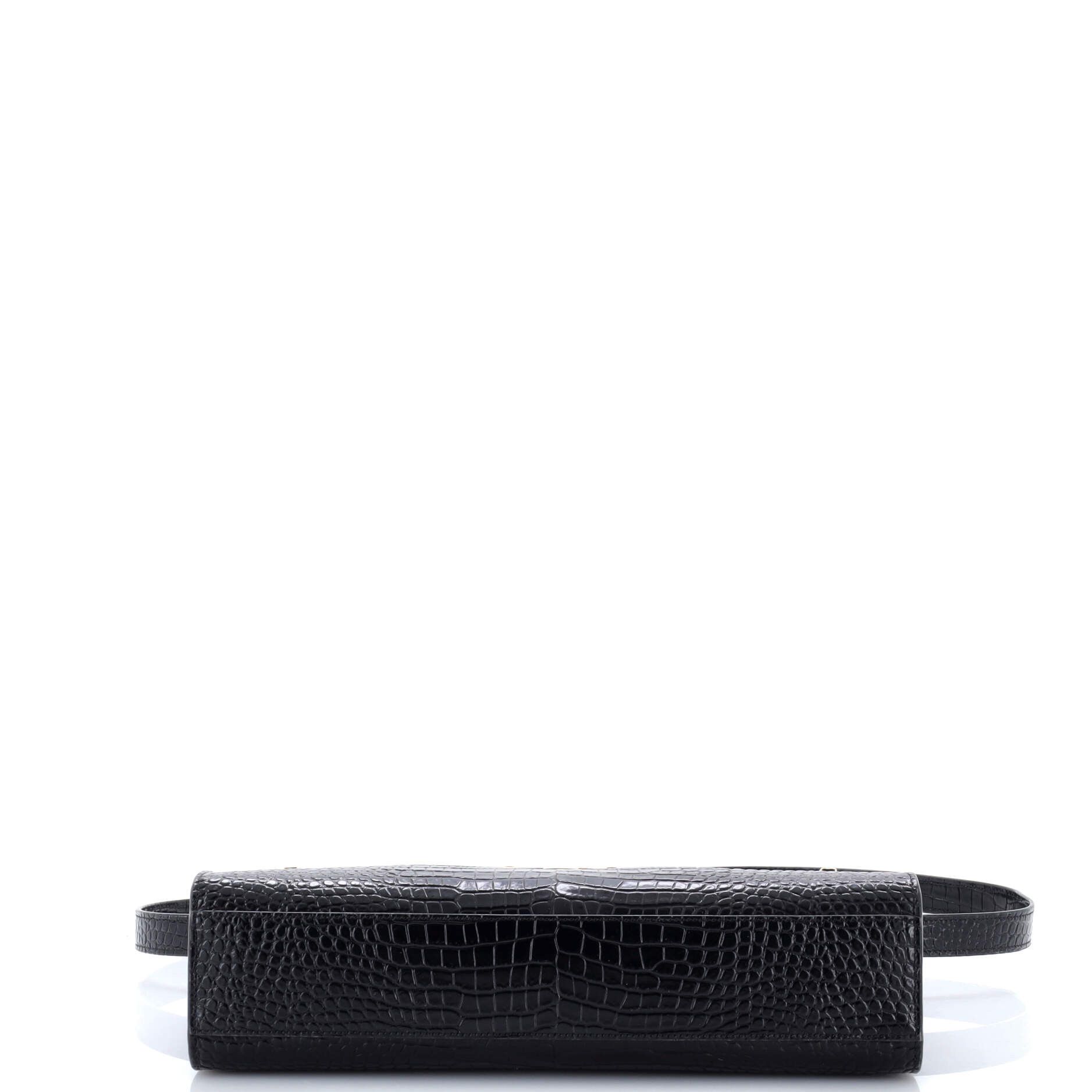 Saint Laurent Paris Saint Laurent Manhattan Shoulder Bag Crocodile Embossed Leat Size ONE SIZE - 3 Thumbnail