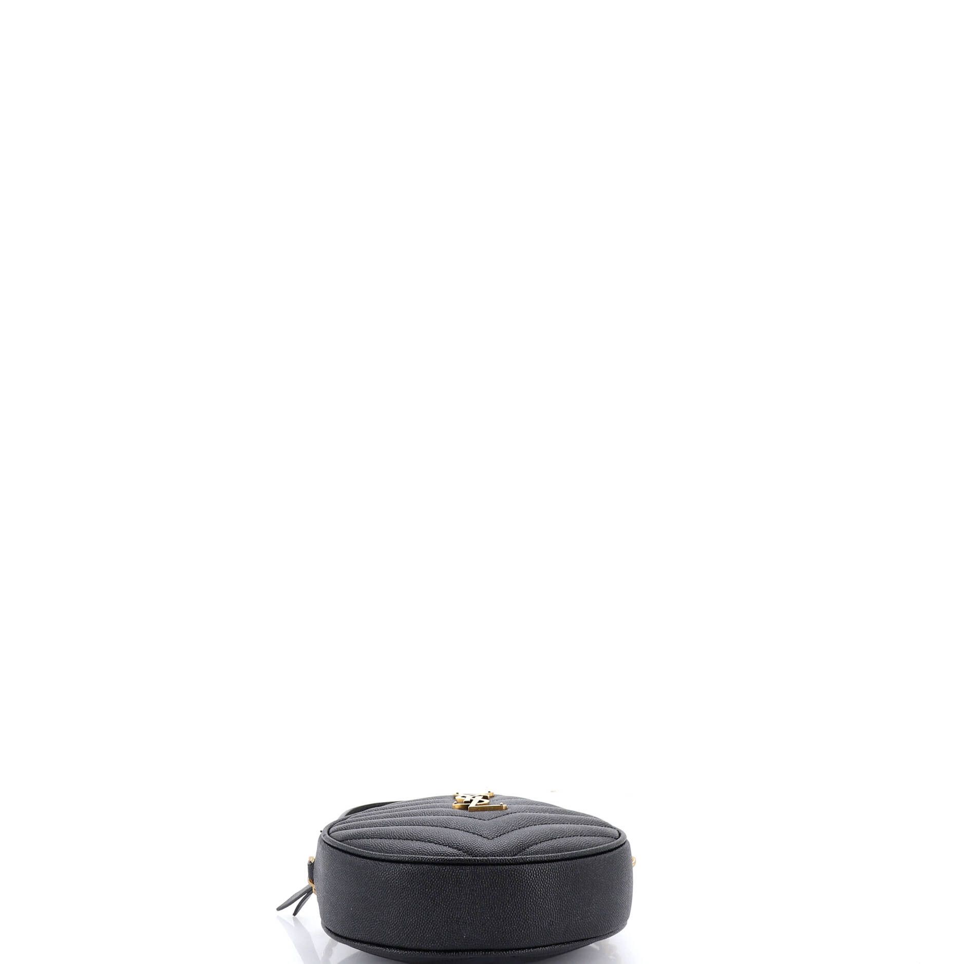 Saint Laurent Paris Saint Laurent Vinyle Round Camera Bag Matelasse Chevron Leat Size ONE SIZE - 3 Thumbnail